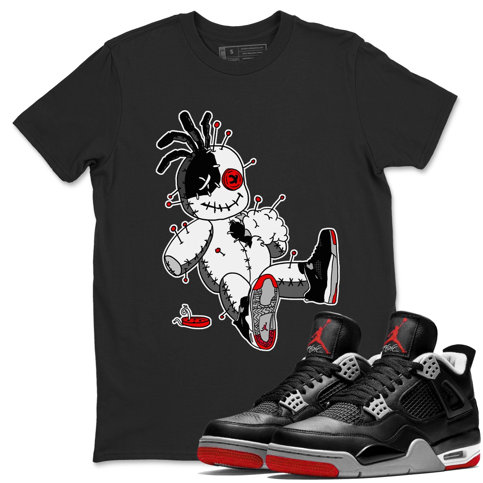 Voodoo Doll snkmatch Tees - Air Jordan 4 Bred Reimagined