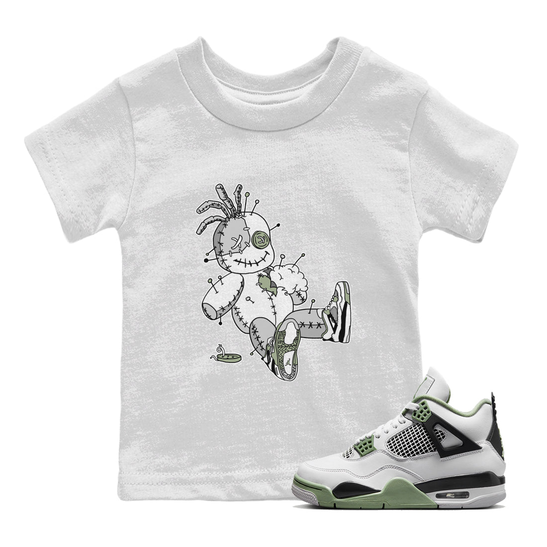 Voodoo Doll Kids Tops - Air Jordan 4 Seafoam