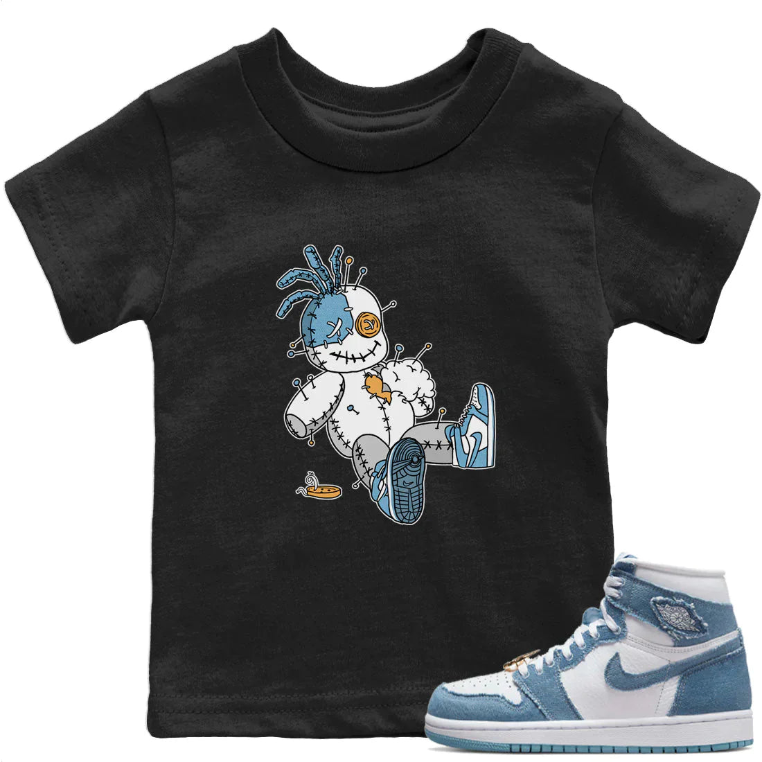 Voodoo Doll Kids Tops - Air Jordan 1 Denim