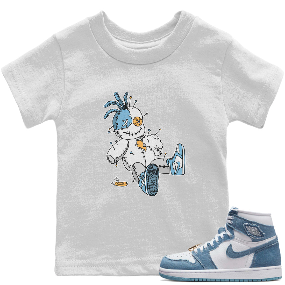 Voodoo Doll Kids Tops - Air Jordan 1 Denim