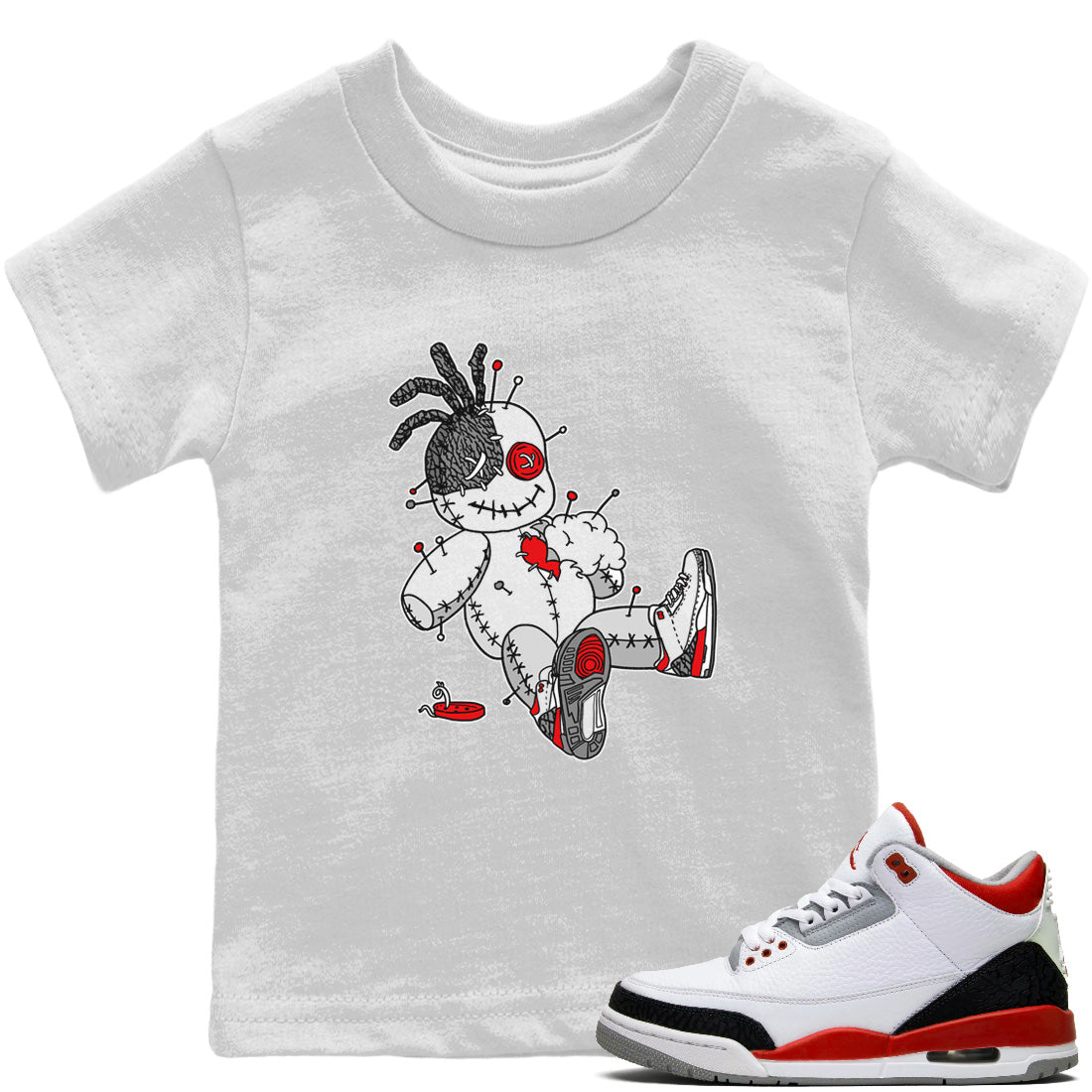 Voodoo Doll Kids Tops - Air Jordan 3 Fire Red