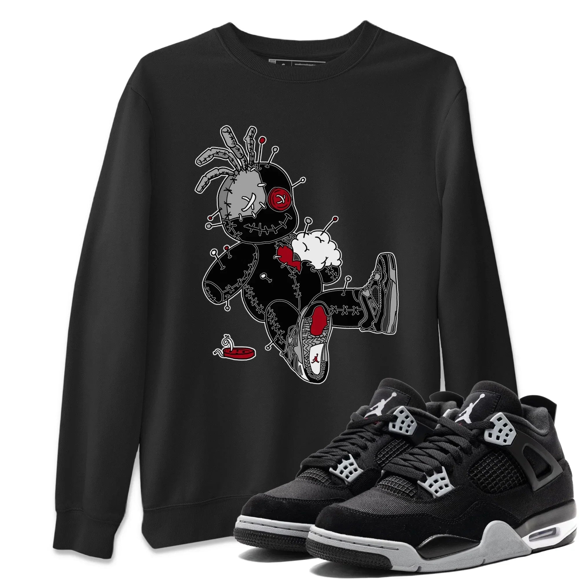 Voodoo Doll Unisex Tops - Air Jordan 4 Black Canvas