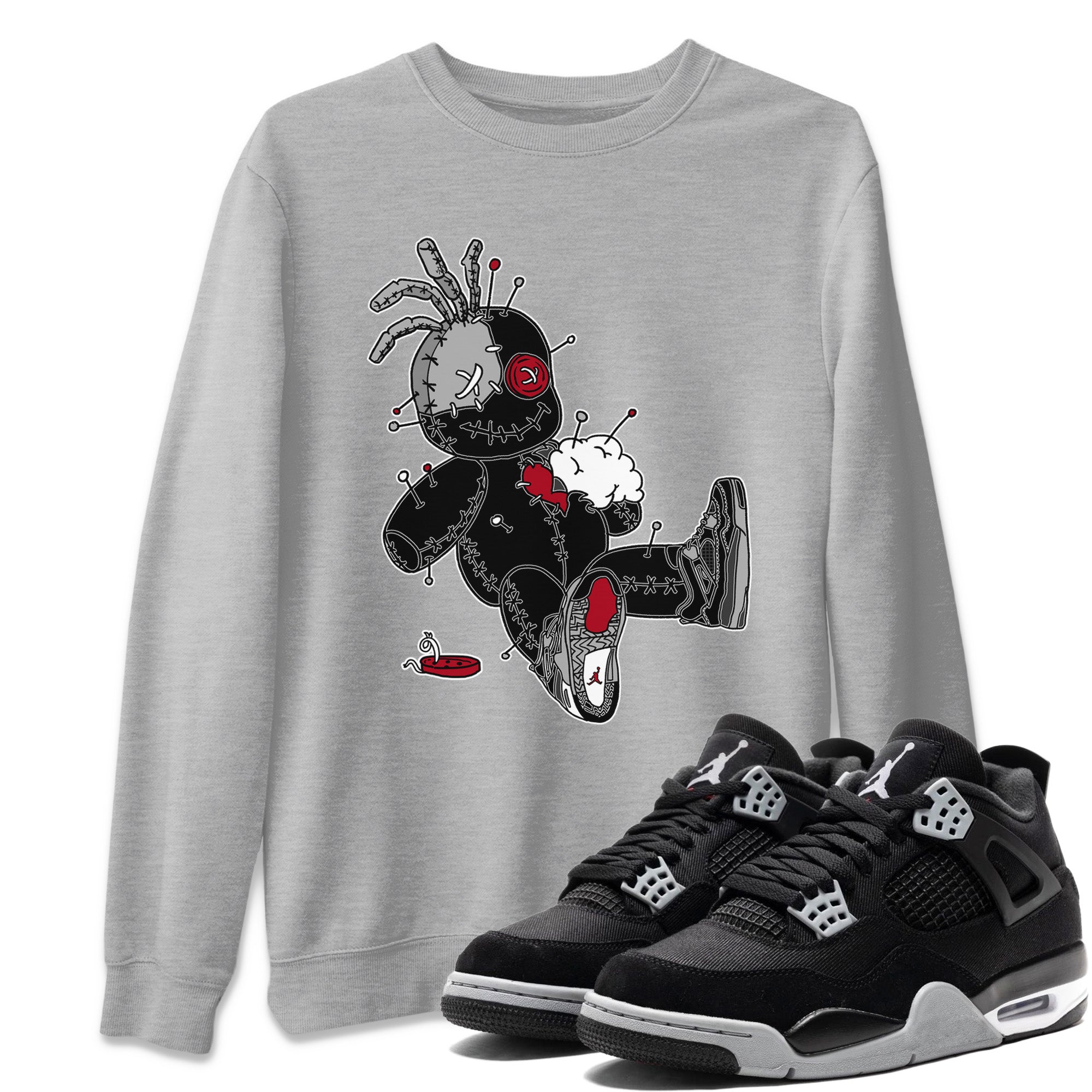 Voodoo Doll Unisex Tops - Air Jordan 4 Black Canvas