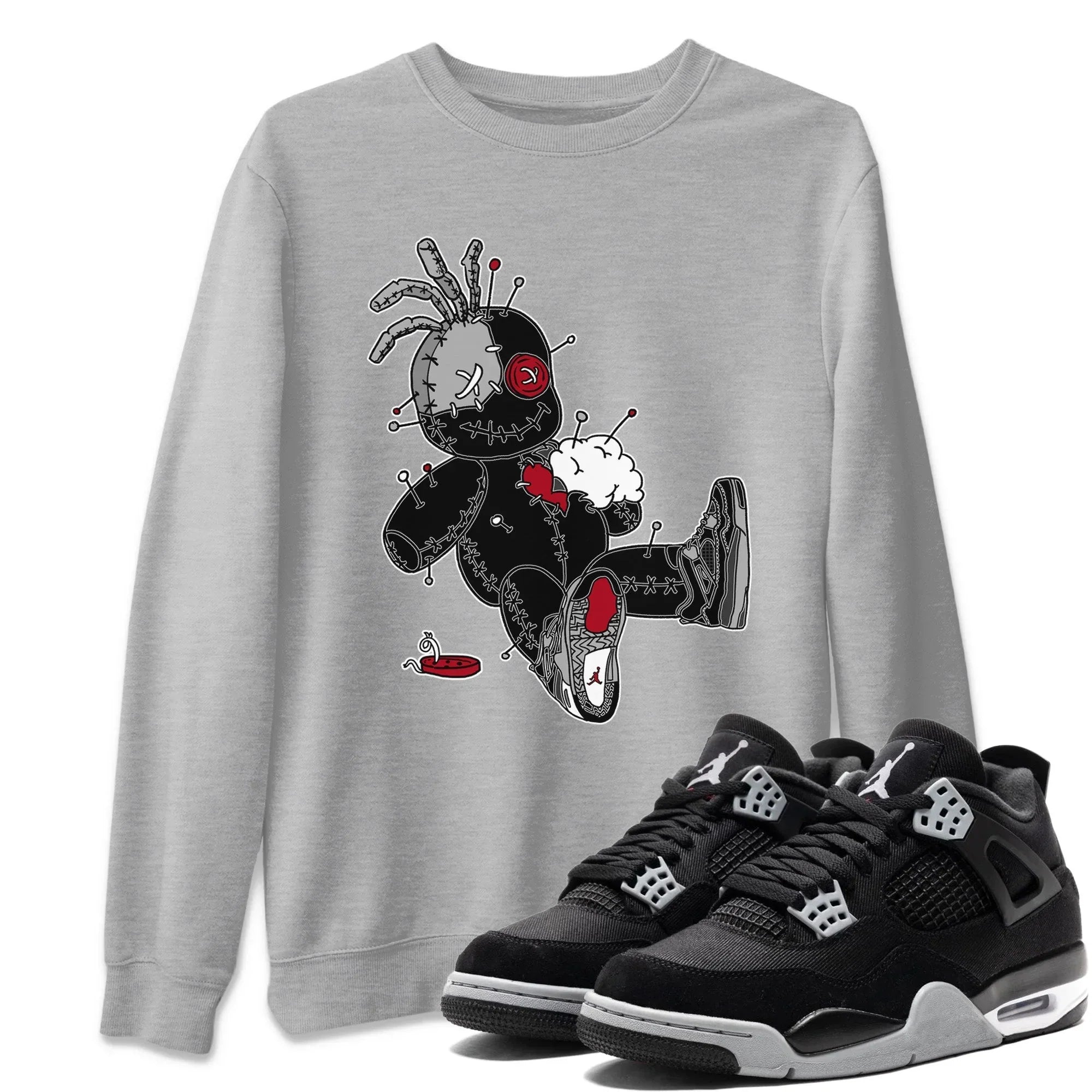 Voodoo Doll Unisex Tops - Air Jordan 4 Black Canvas