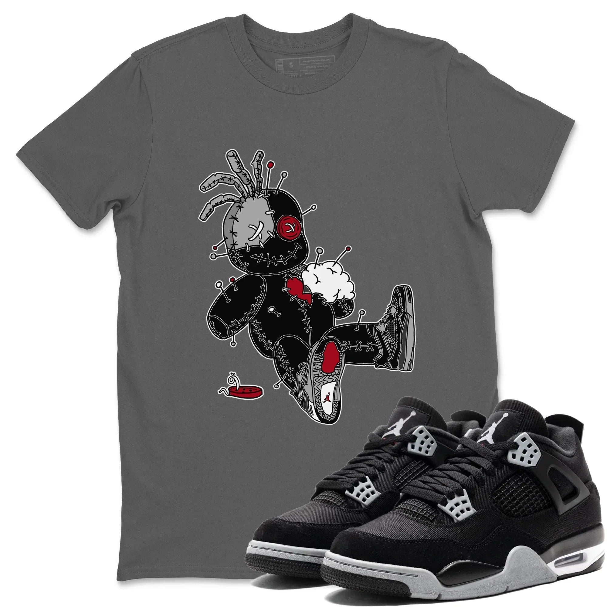 Voodoo Doll Unisex Tops - Air Jordan 4 Black Canvas