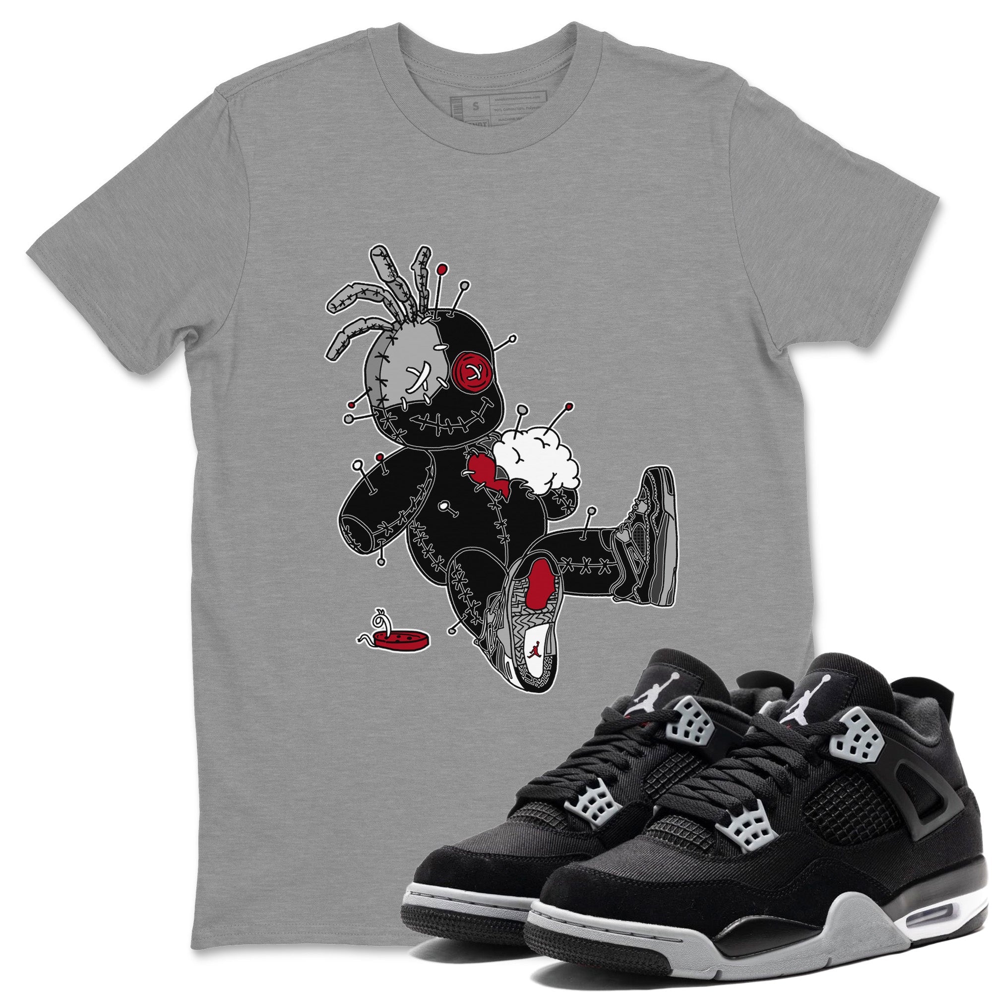 Voodoo Doll Unisex Tops - Air Jordan 4 Black Canvas