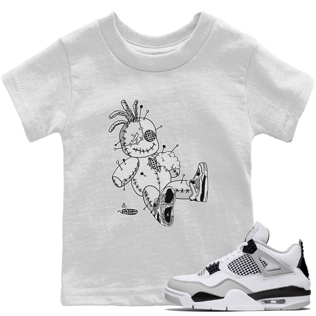 Voodoo Doll Kids Tops - Air Jordan 4 Military Black