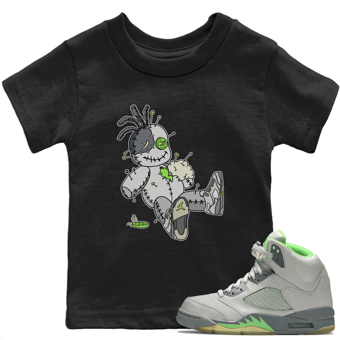 Voodoo Doll Kids Tops - Air Jordan 5 Green Bean