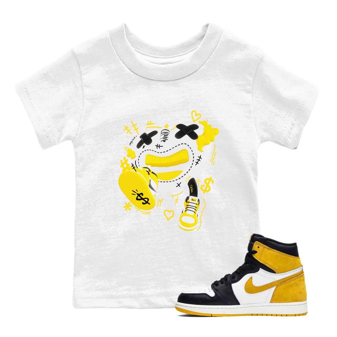 Walk In Love snkmatch Tees Kids - Air Jordan 1 Yellow Ochre