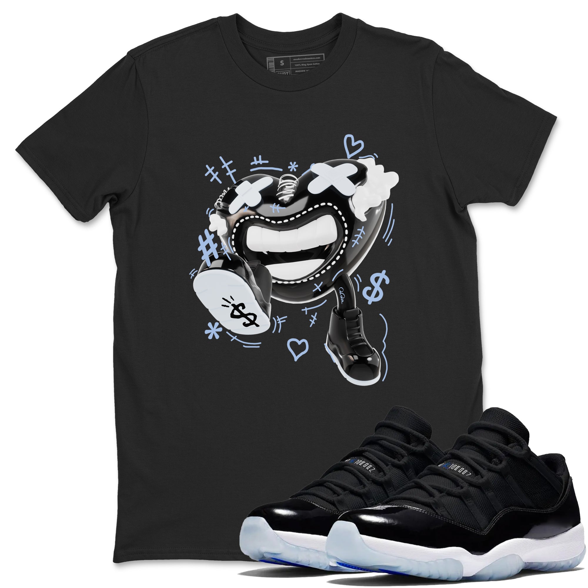Walk In Love snkmatch Tee - Air Jordan 11 Black and Varsity Royal
