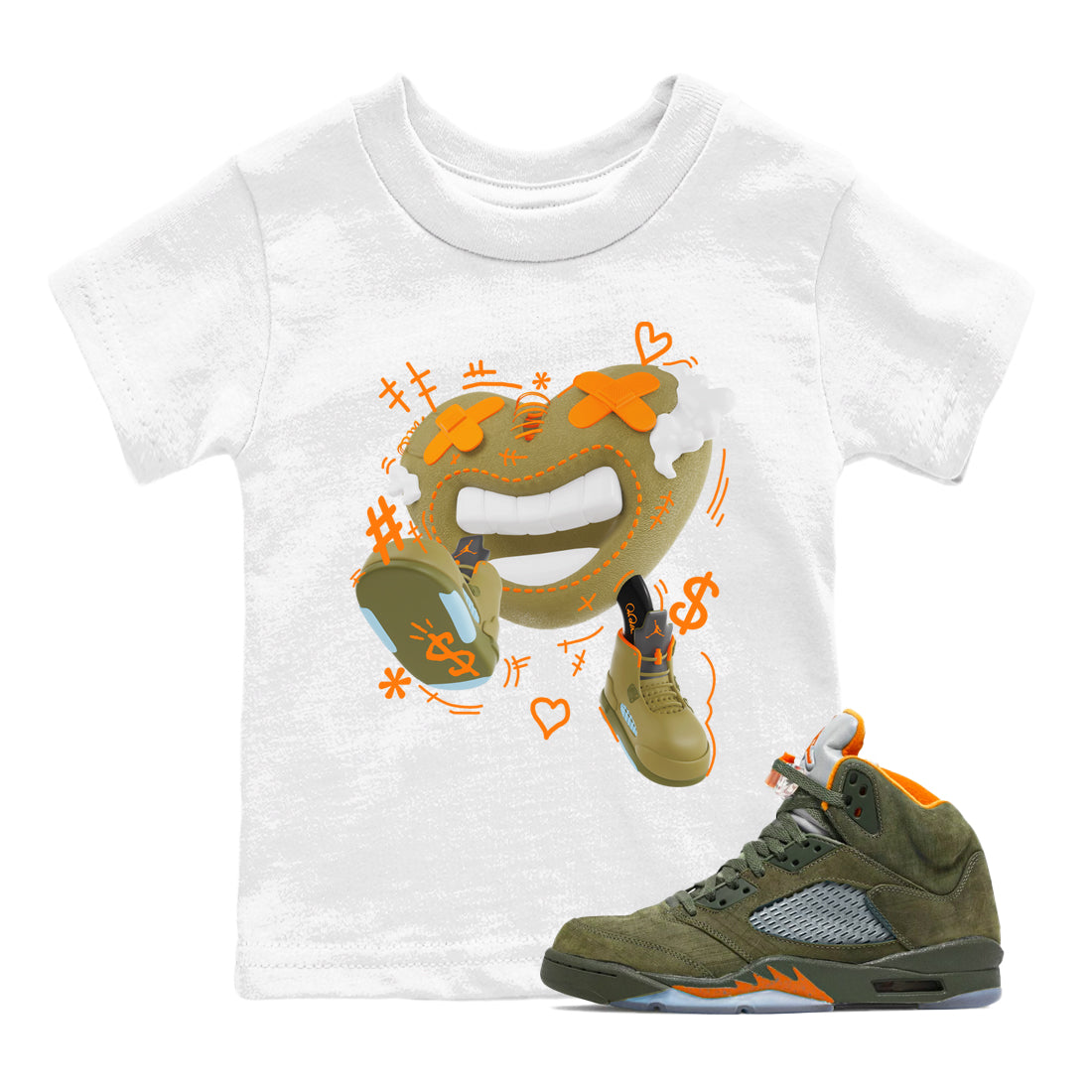 Walk In Love snkmatch Tees Kids - Air Jordan 5 Olive