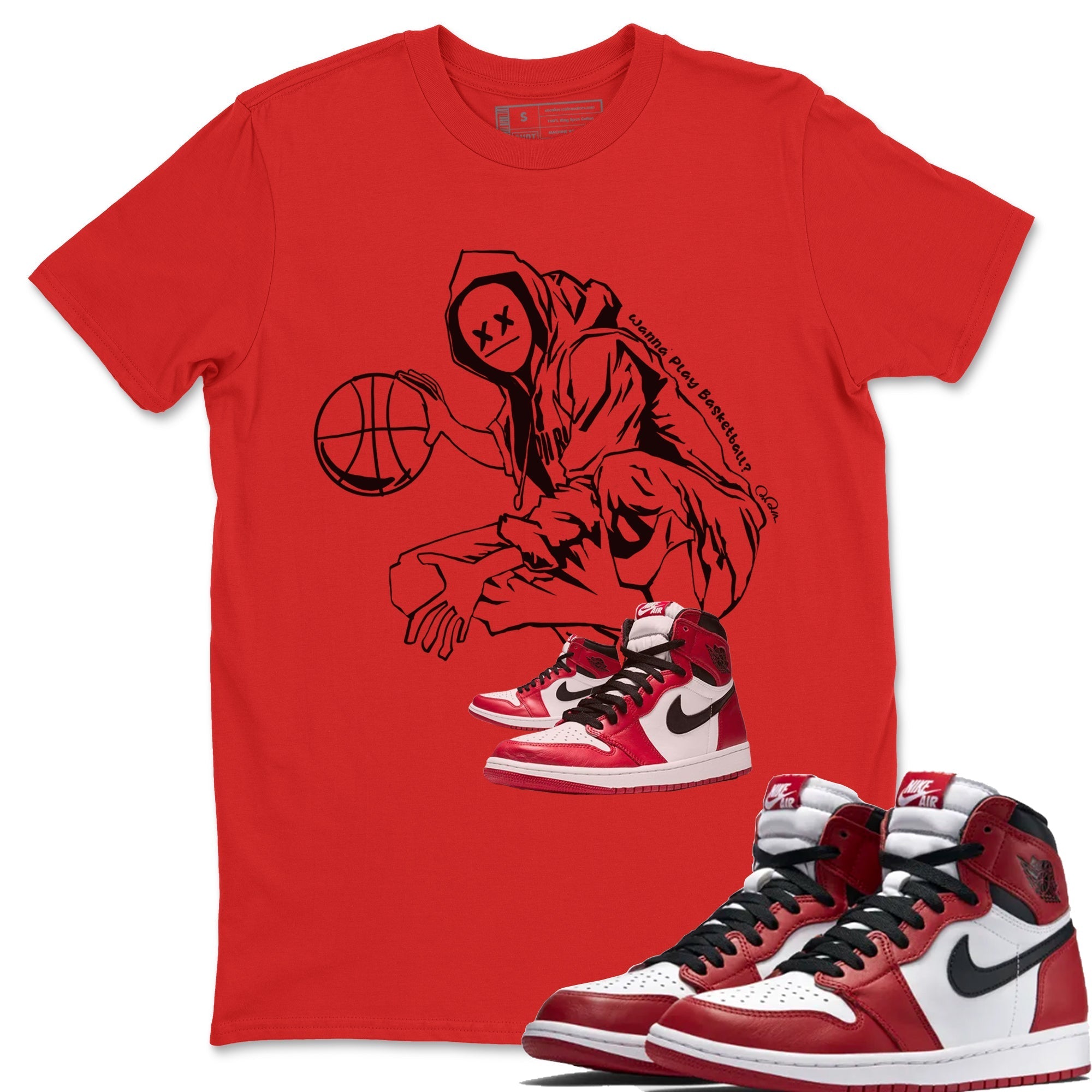 Wanna Play Basketball snkmatch Tee - Air Jordan 1 Chicago