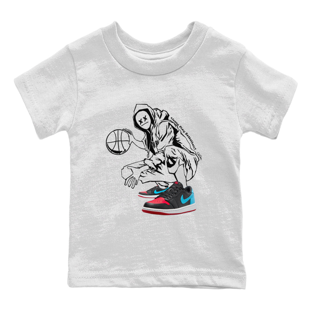 Wanna Play Basketball snkmatch Tee Kids - Air Jordan 1 UNC to Chicago