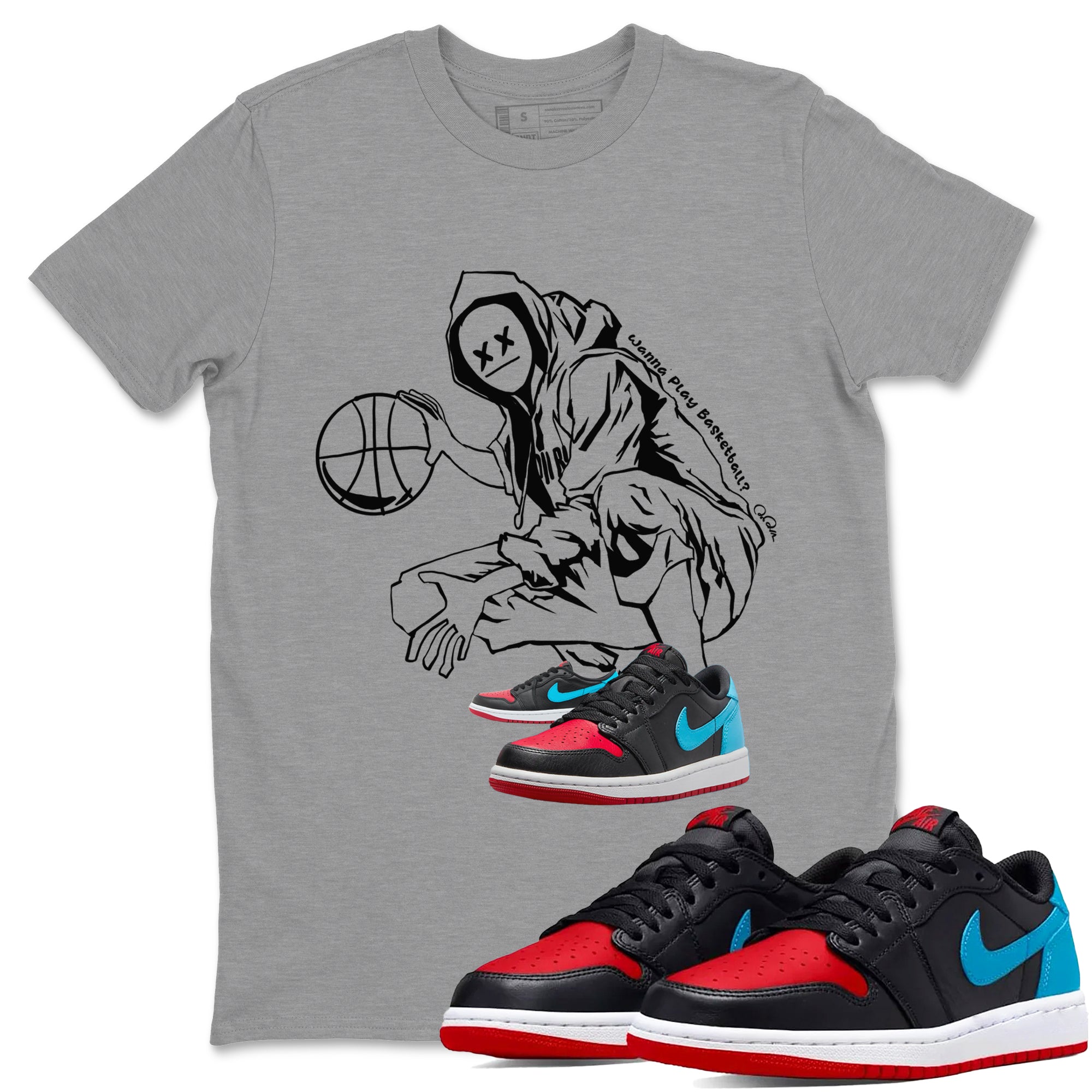Wanna Play Basketball snkmatch Tee - Air Jordan 1 UNC to Chicago