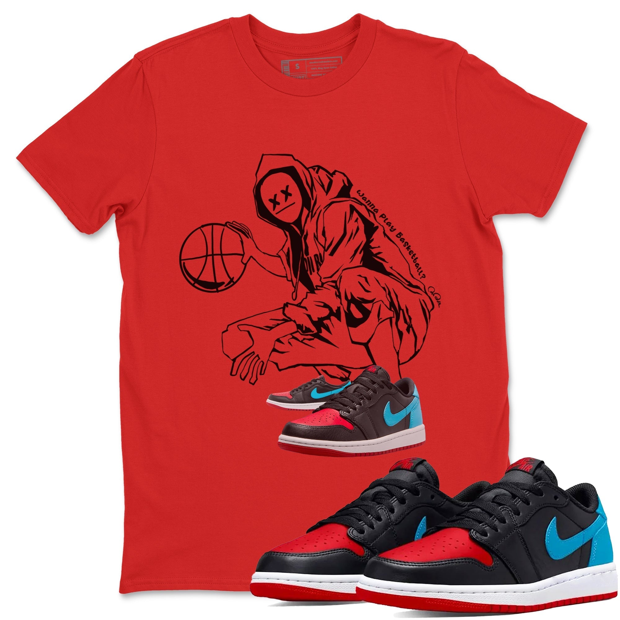 Wanna Play Basketball snkmatch Tee - Air Jordan 1 UNC to Chicago