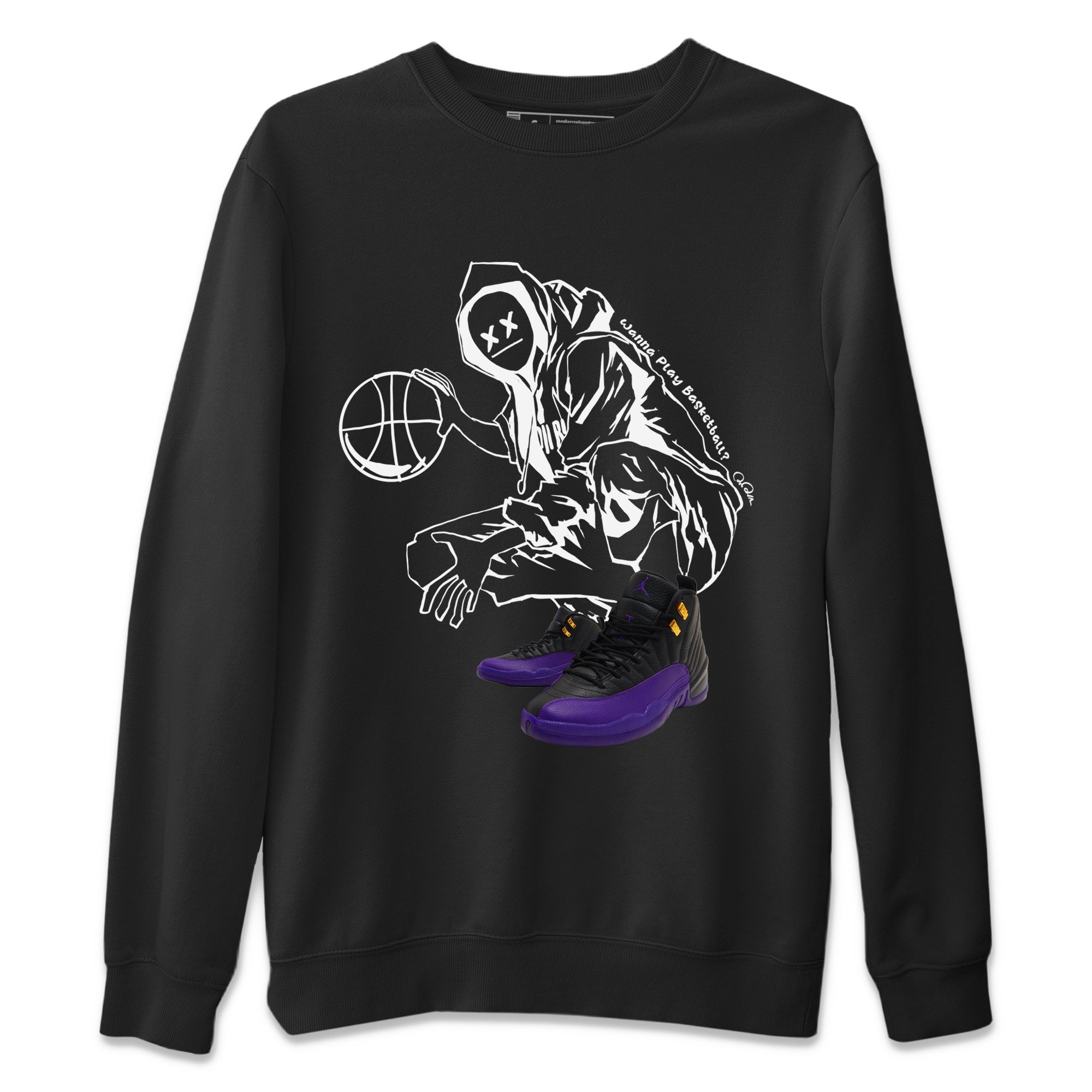Wanna Play Basketball snkmatch Tee - Air Jordan 12 Field Purple