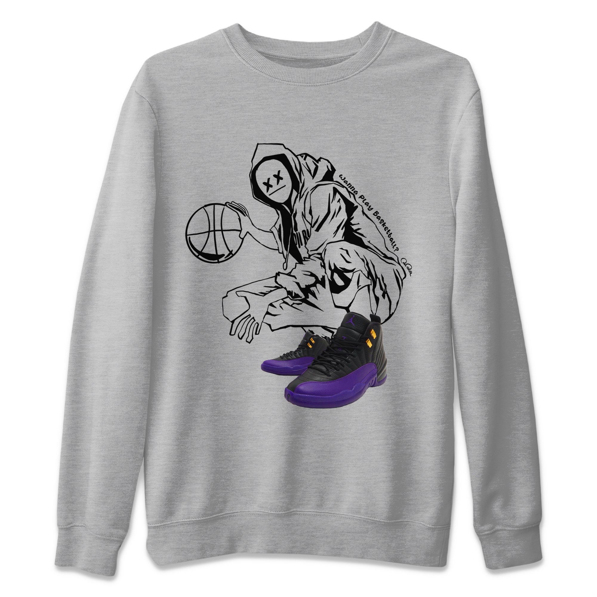 Wanna Play Basketball snkmatch Tee - Air Jordan 12 Field Purple