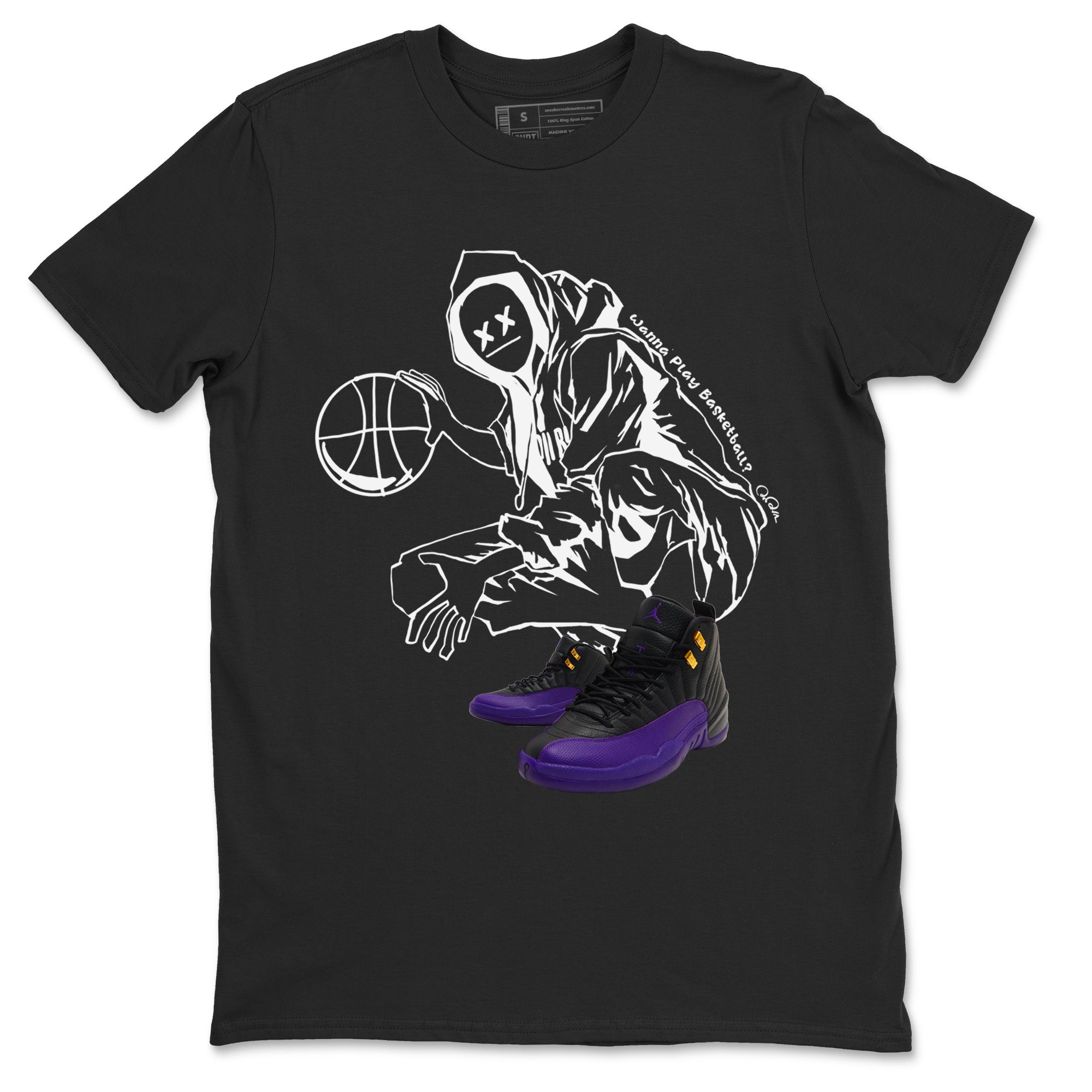 Wanna Play Basketball snkmatch Tee - Air Jordan 12 Field Purple