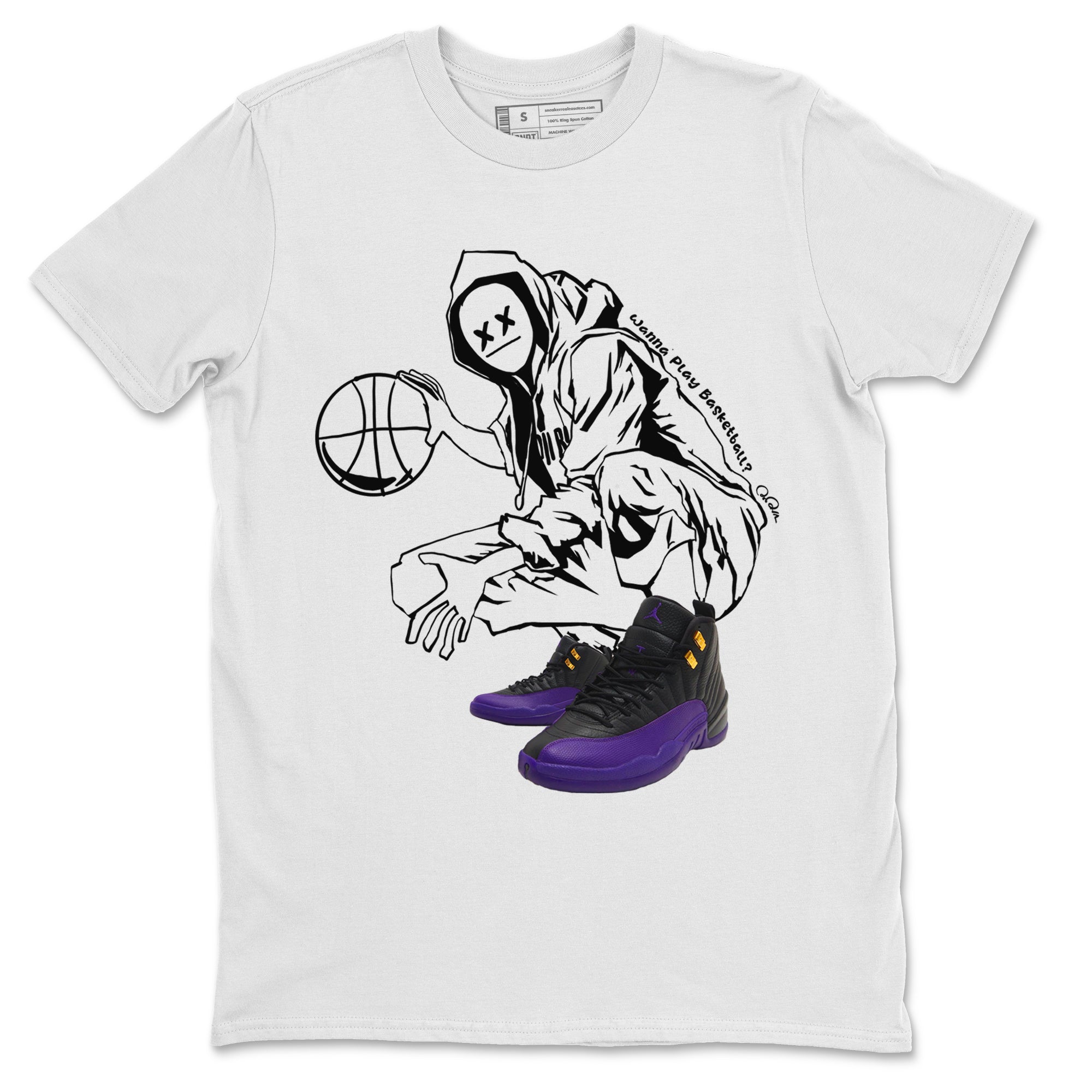 Wanna Play Basketball snkmatch Tee - Air Jordan 12 Field Purple