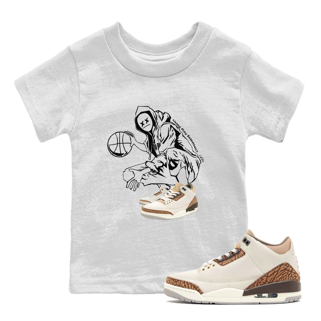 Wanna Play Basketball snkmatch Tee Kids - Air Jordan 3 Palomino