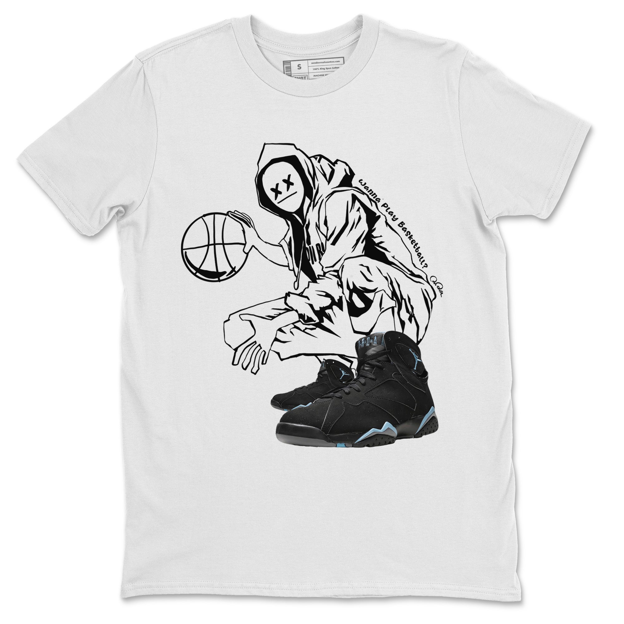 Wanna Play Basketball snkmatch Tee - Air Jordan 7 Chambray