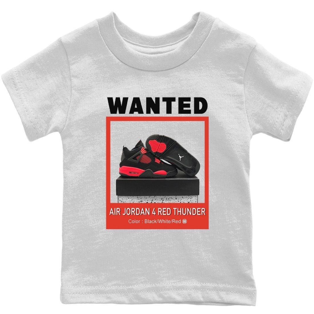 Wanted Kids Tops - Air Jordan 4 Red Thunder