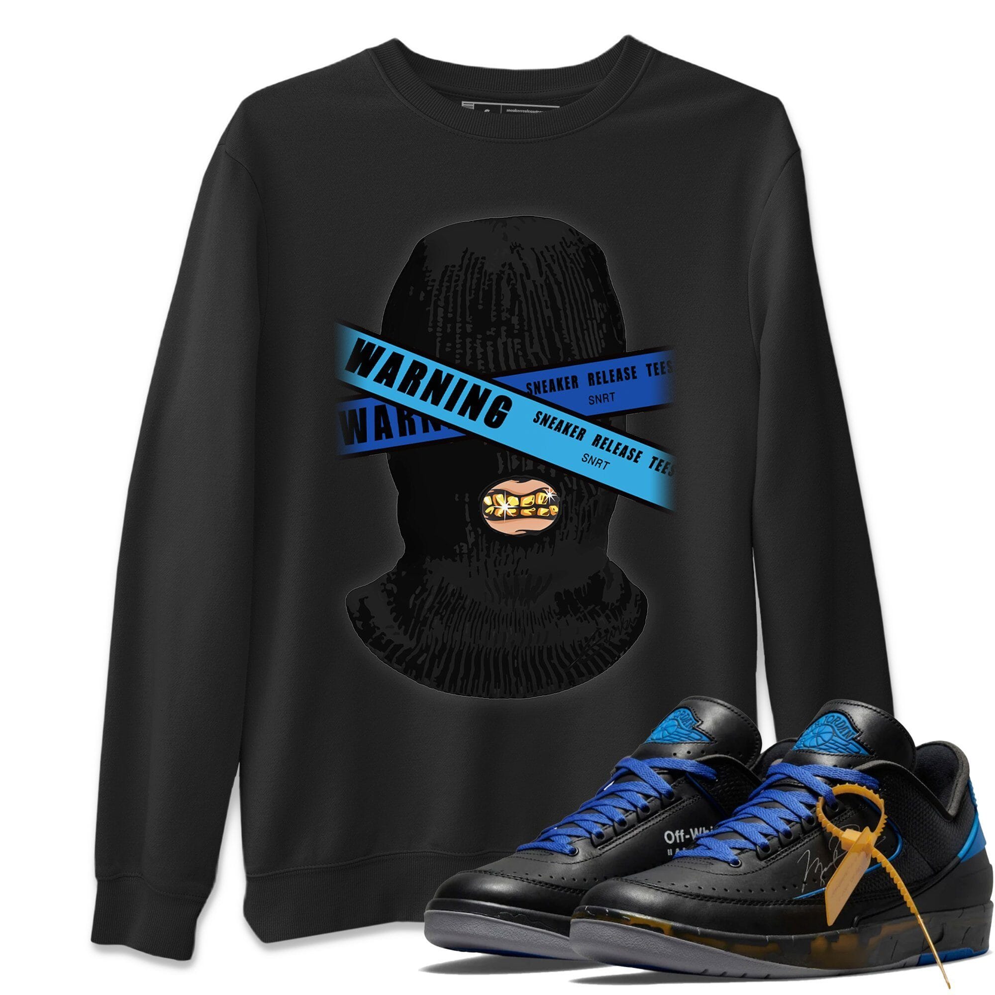 Warning Unisex Tops - Air Jordan 2 OFF-WHITE Black Blue