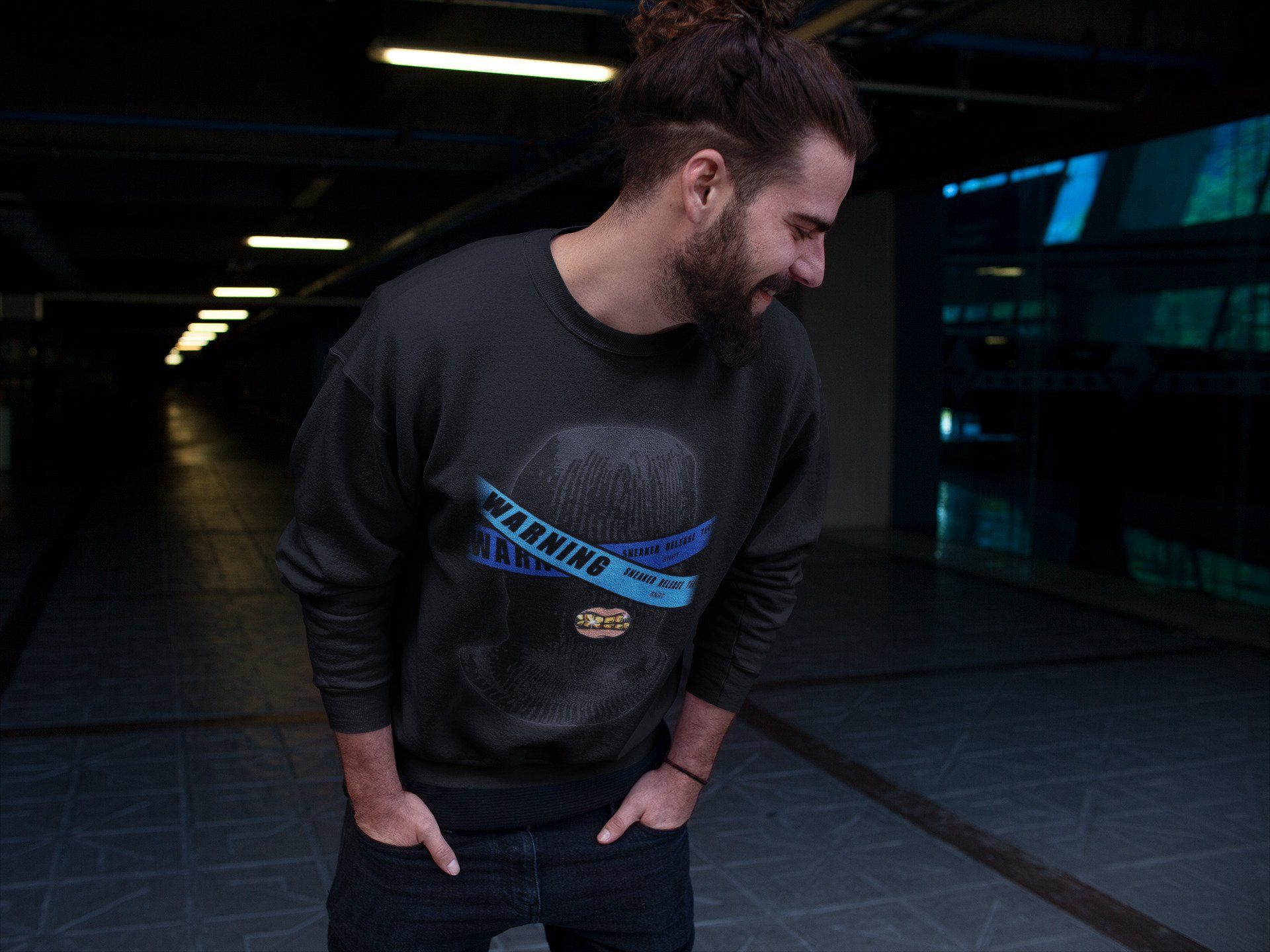 Warning Unisex Tops - Air Jordan 2 OFF-WHITE Black Blue
