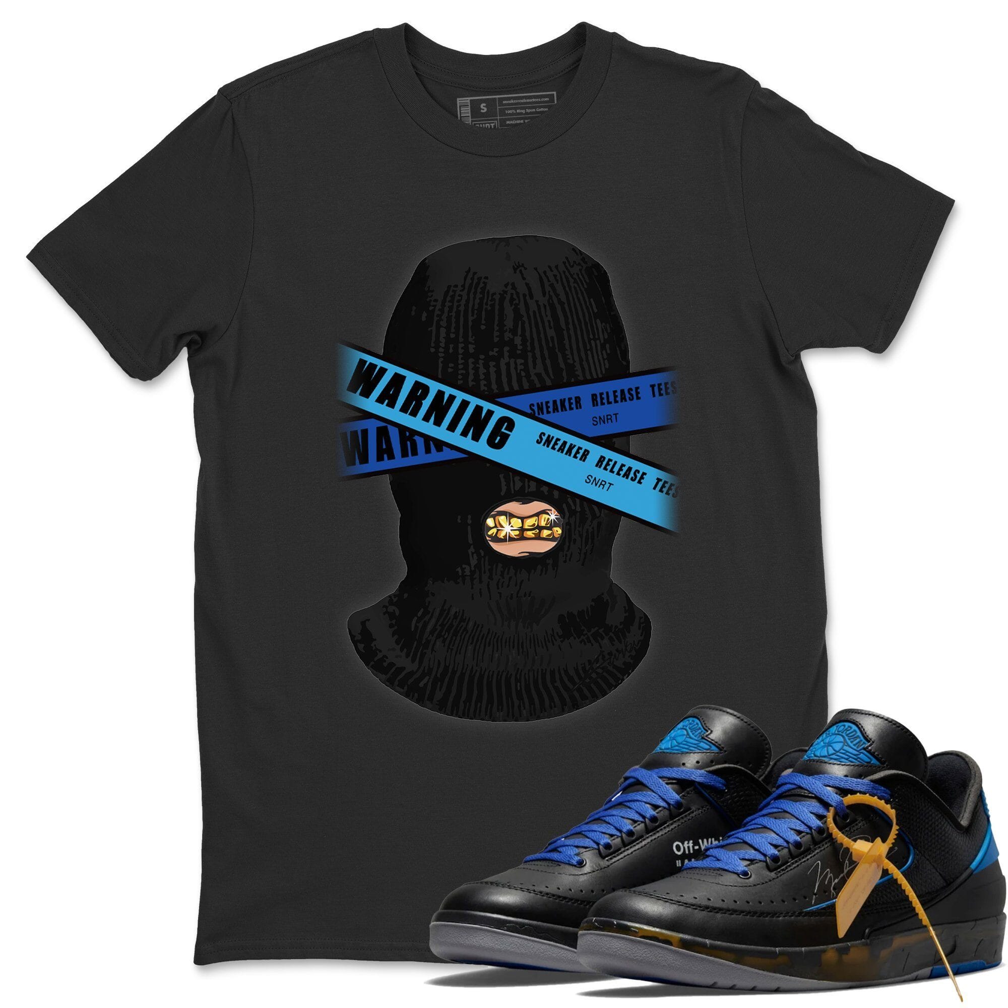 Warning Unisex Tops - Air Jordan 2 OFF-WHITE Black Blue