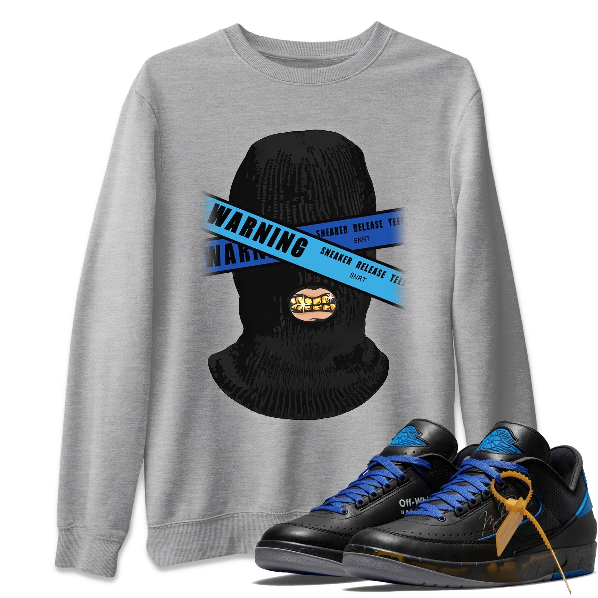 Warning Unisex Tops - Air Jordan 2 OFF-WHITE Black Blue