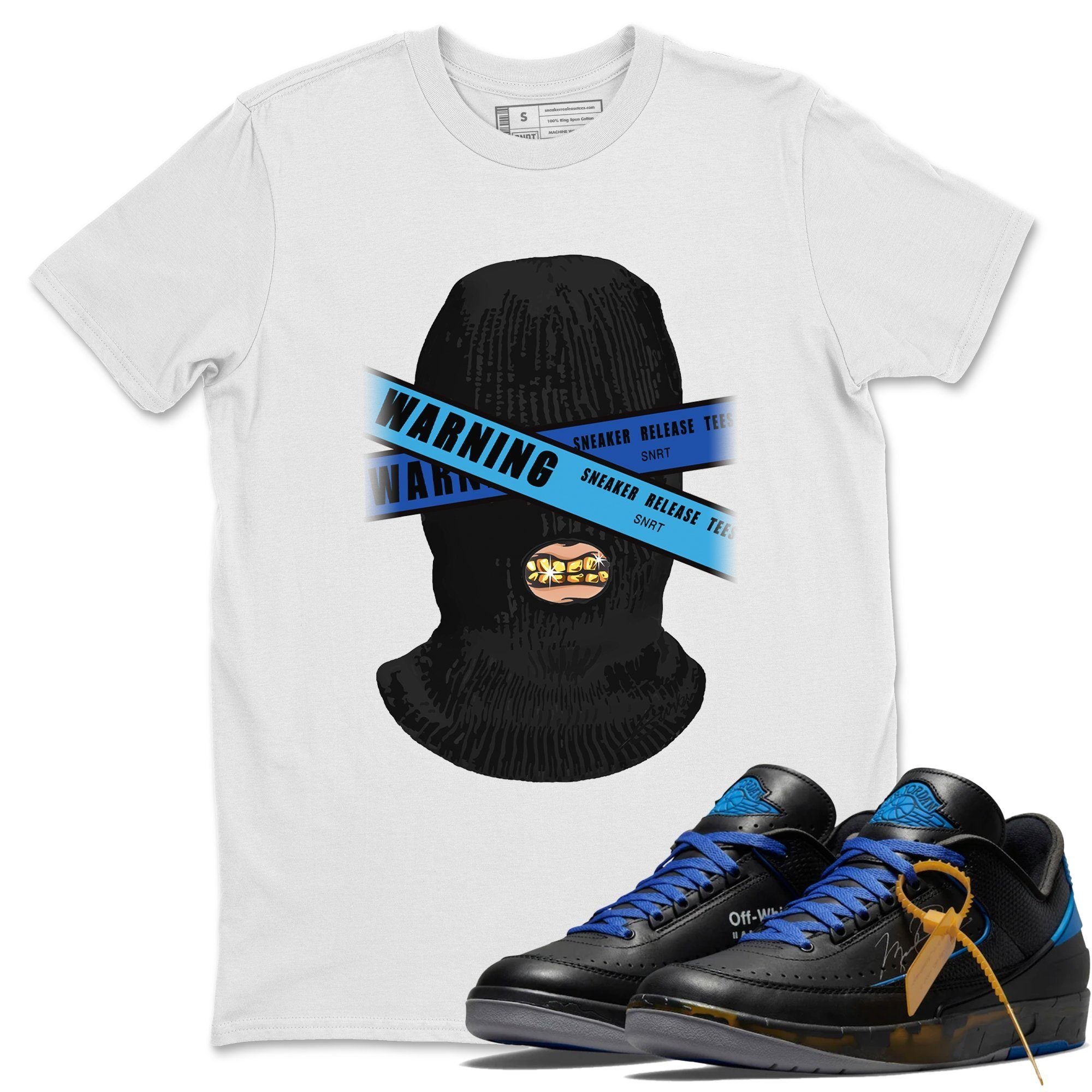 Warning Unisex Tops - Air Jordan 2 OFF-WHITE Black Blue