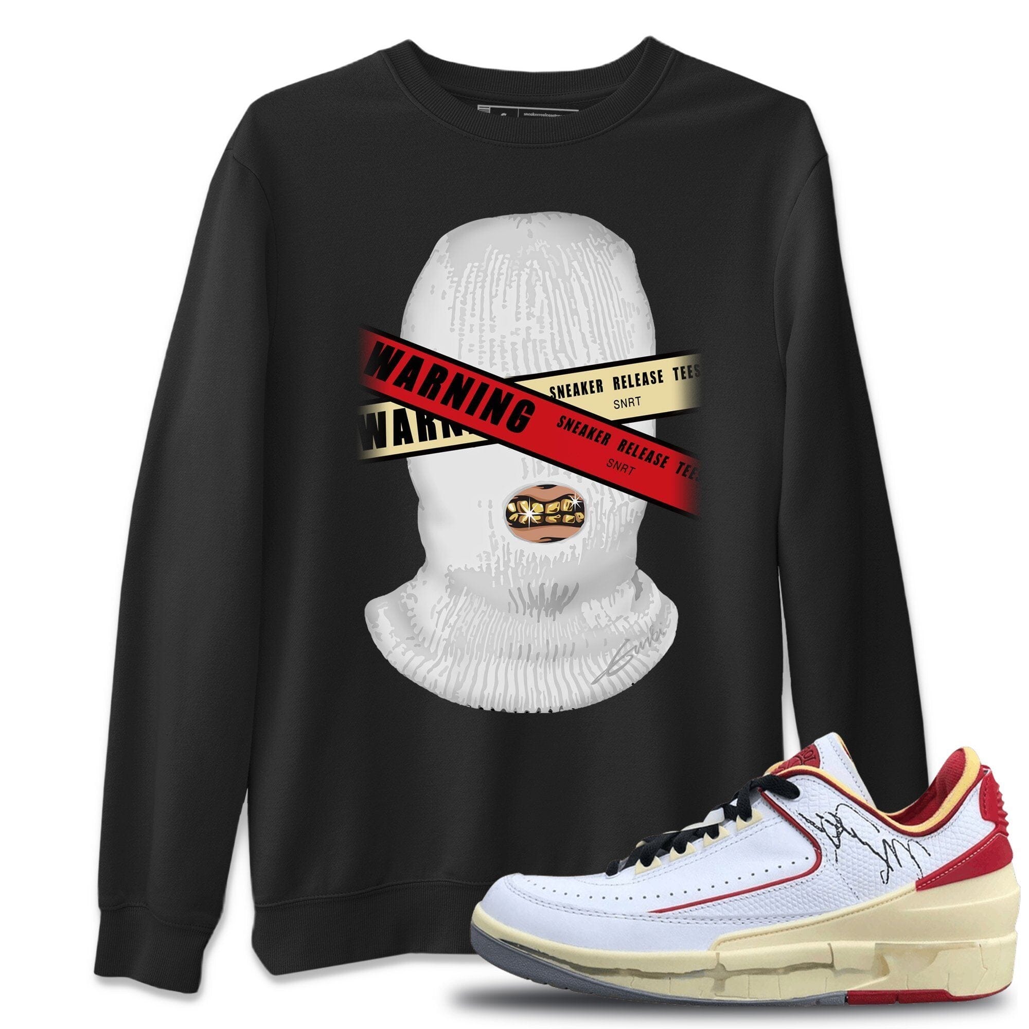 Warning Unisex Tops - Air Jordan 2 OFF-WHITE Varsity Red