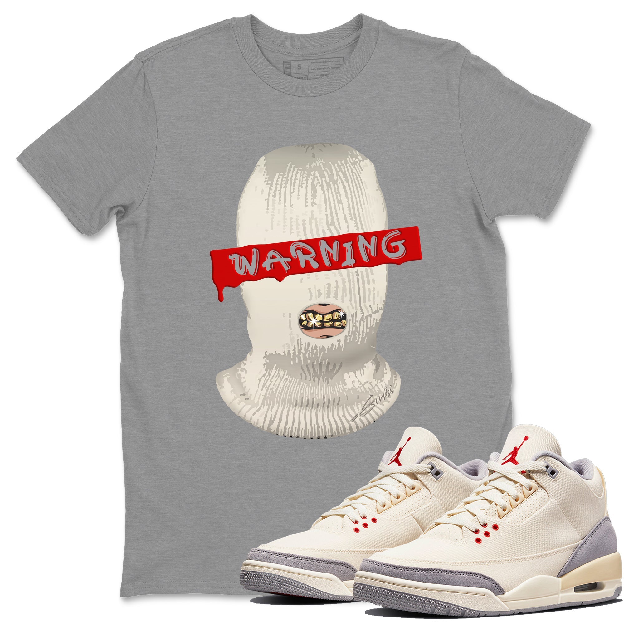 Warning Unisex Tops - Air Jordan 3 Muslin
