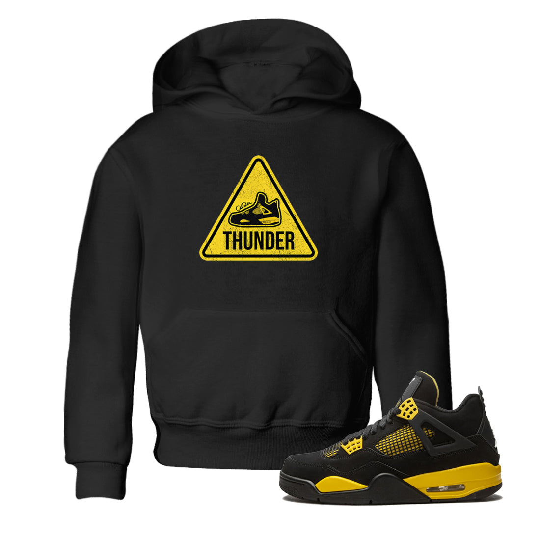 Warning Sign Kids Tops - Air Jordan 4 Thunder