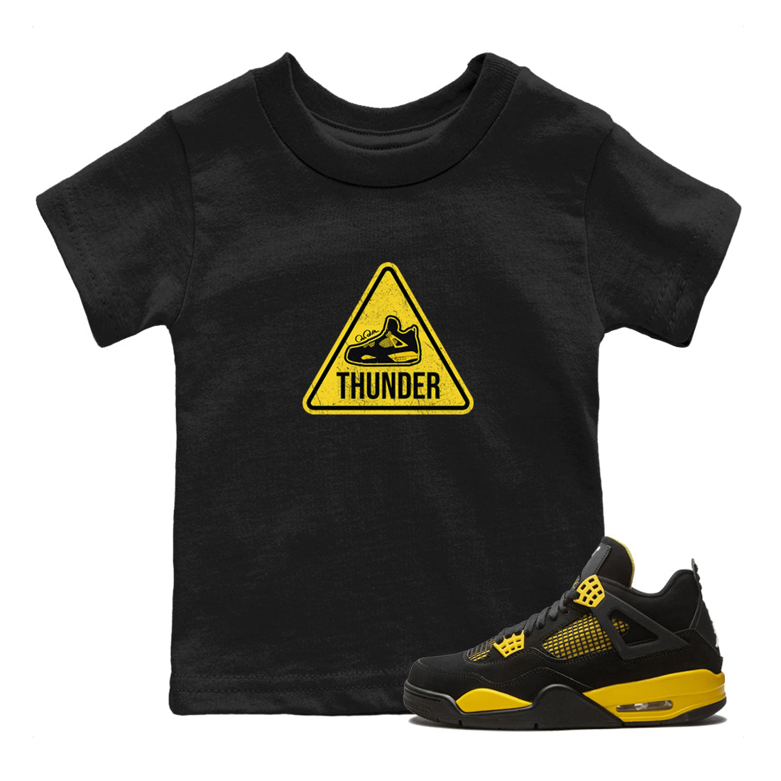 Warning Sign Kids Tops - Air Jordan 4 Thunder