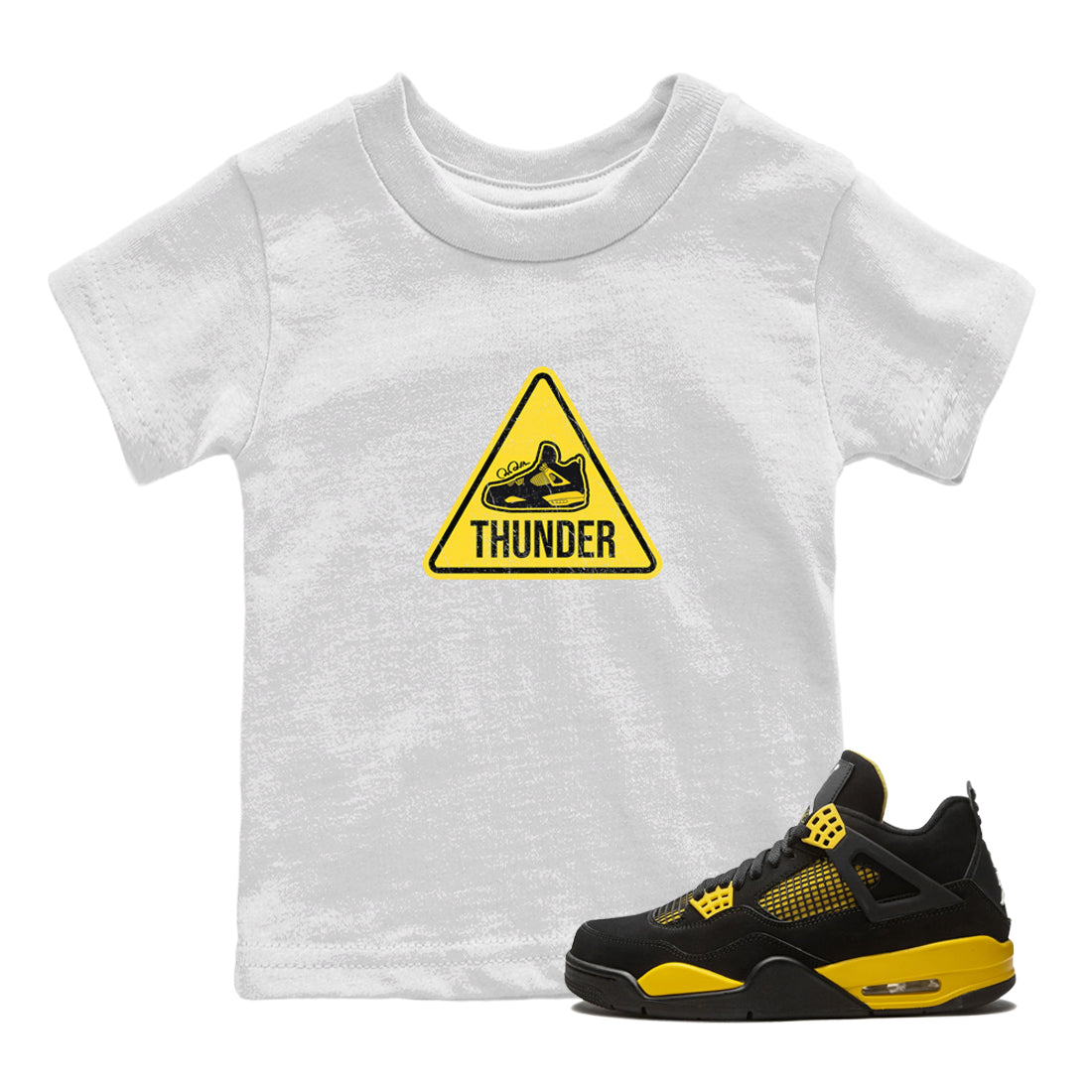 Warning Sign Kids Tops - Air Jordan 4 Thunder