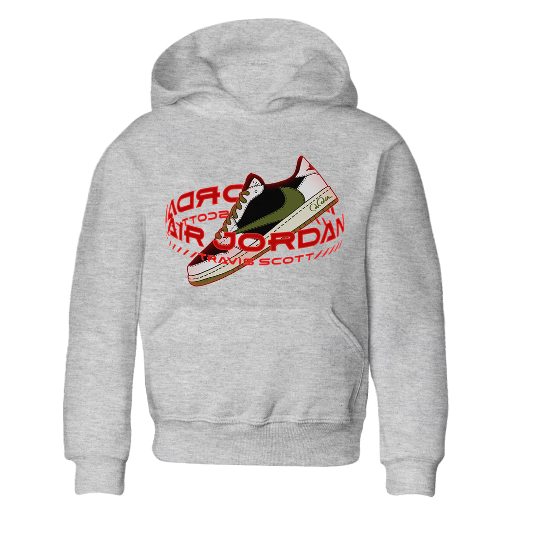 Warping Space Kids Tops - Air Jordan 1 Travis Scott Olive