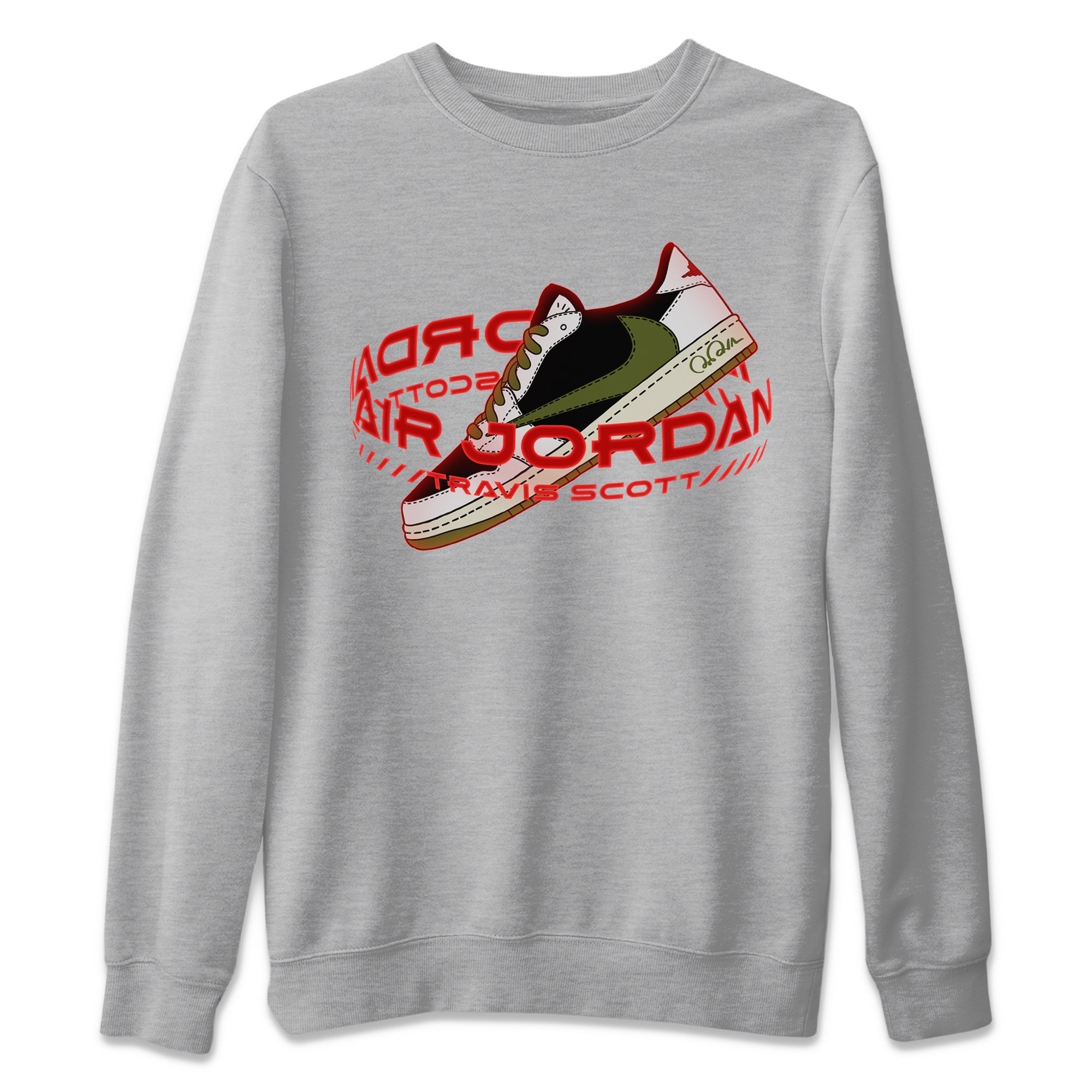 Warping Space Unisex Tops - Air Jordan 1 Travis Scott Olive