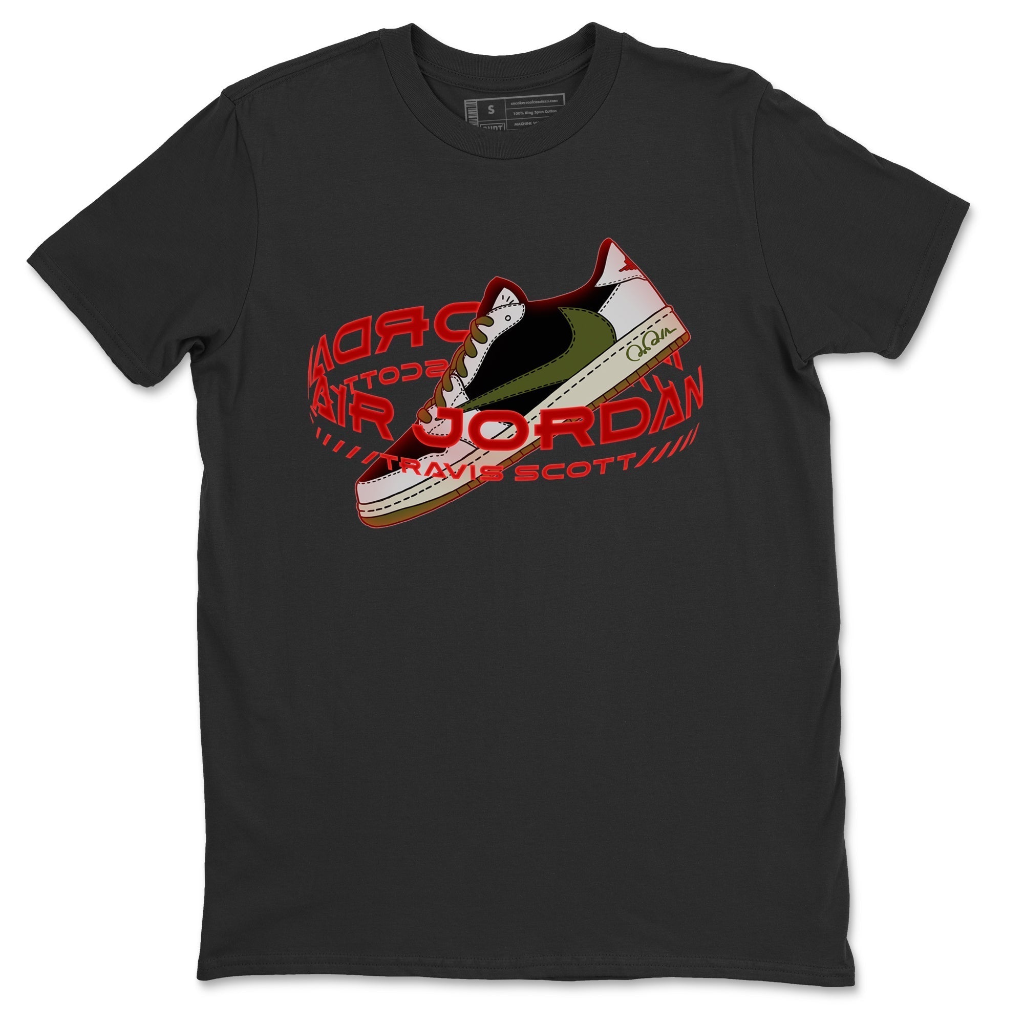Warping Space Unisex Tops - Air Jordan 1 Travis Scott Olive