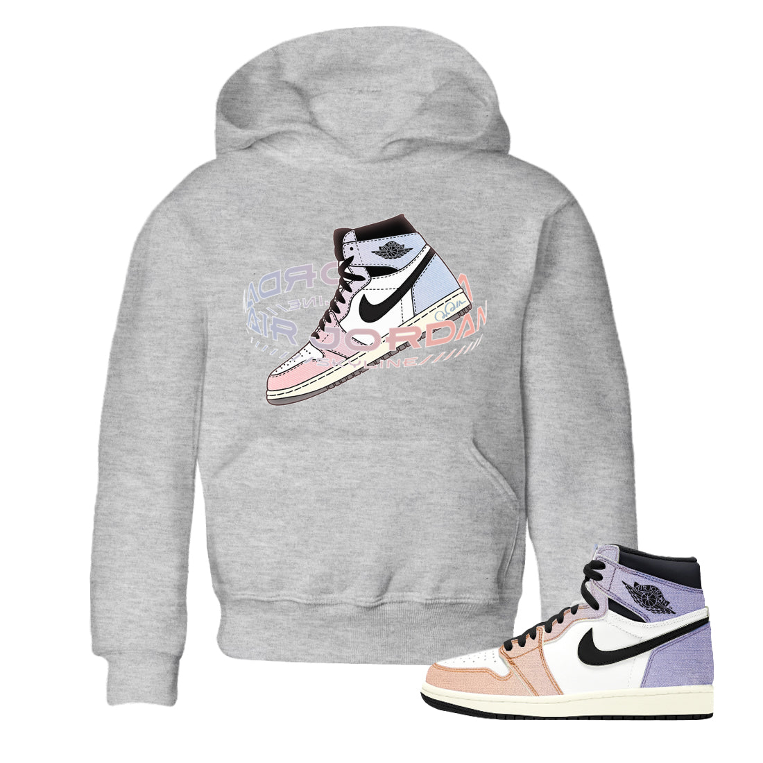 Warping Space Kids Tops - Air Jordan 1 Skyline
