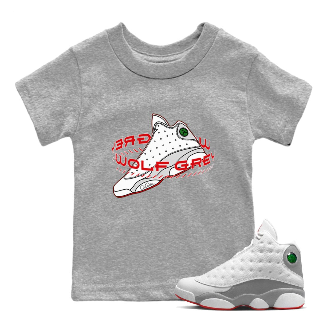 Warping Space Kids Tops - Air Jordan 13 Wolf Grey