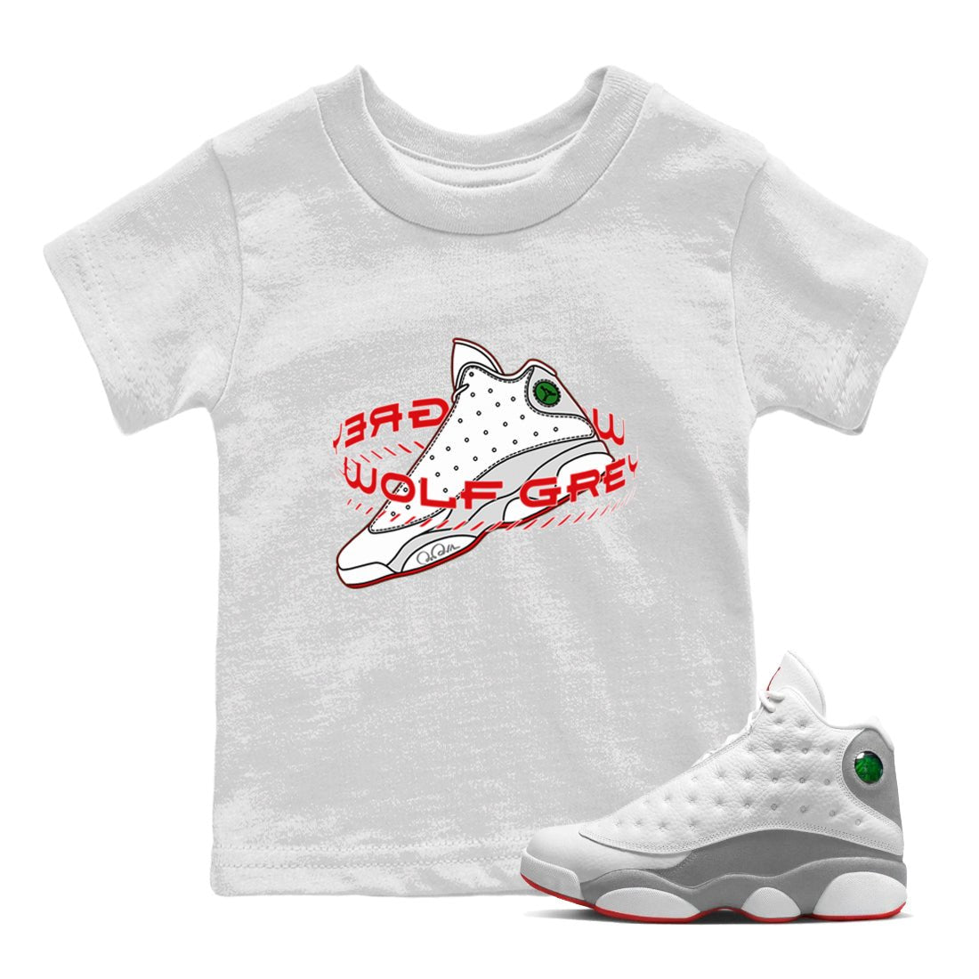 Warping Space Kids Tops - Air Jordan 13 Wolf Grey