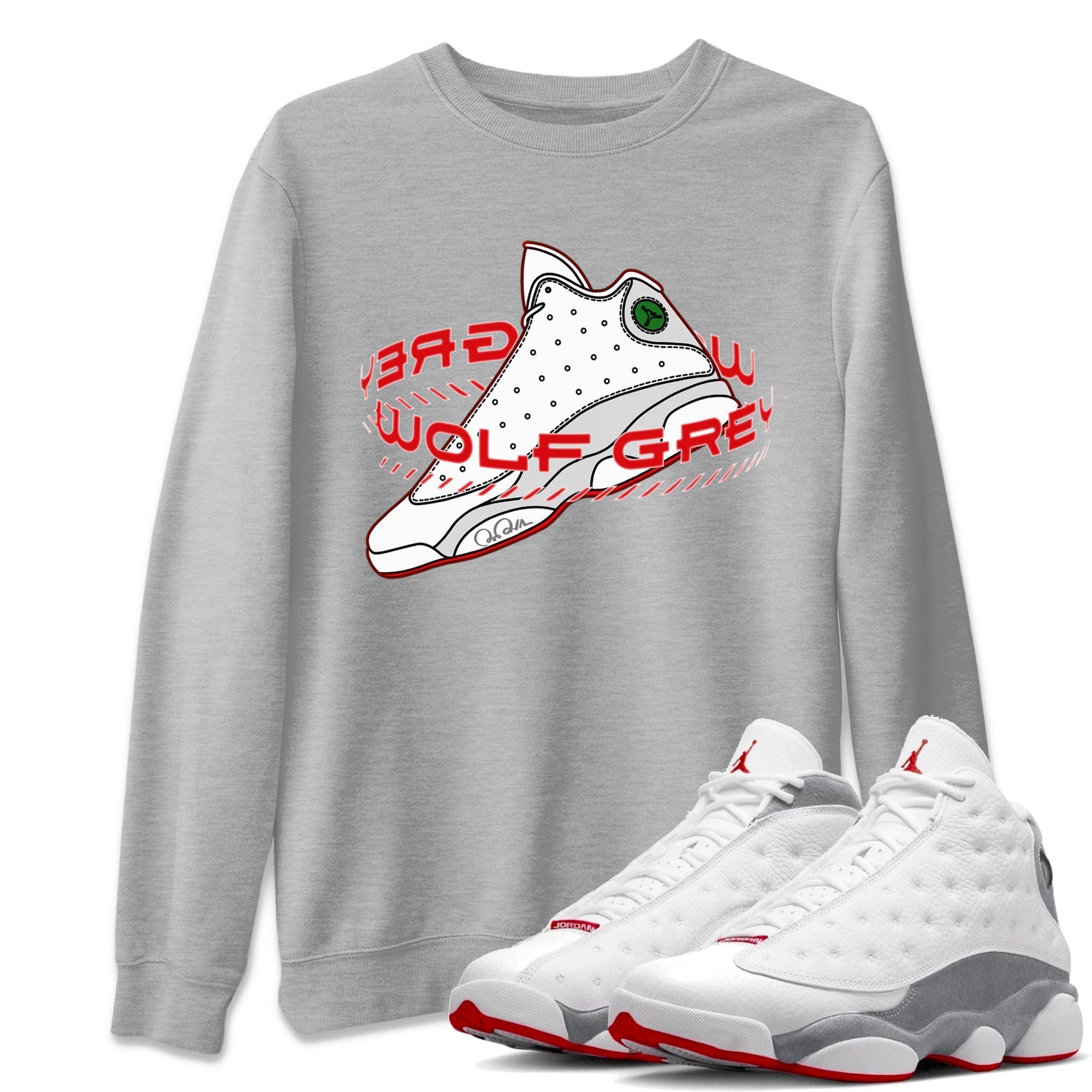 Warping Space Unisex Tops - Air Jordan 13 Wolf Grey