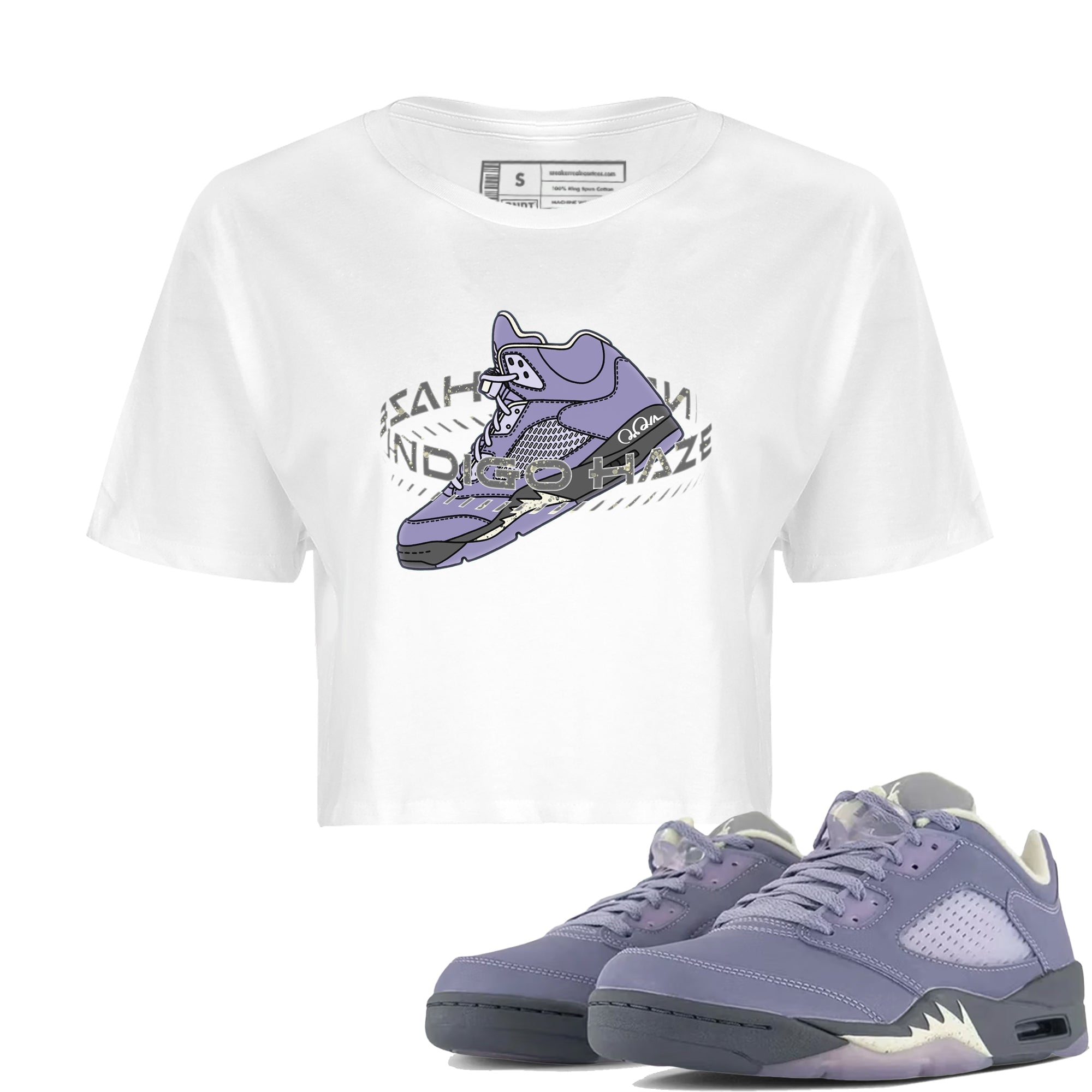 Warping Space Women's Tops - Air Jordan 5 Indigo Haze