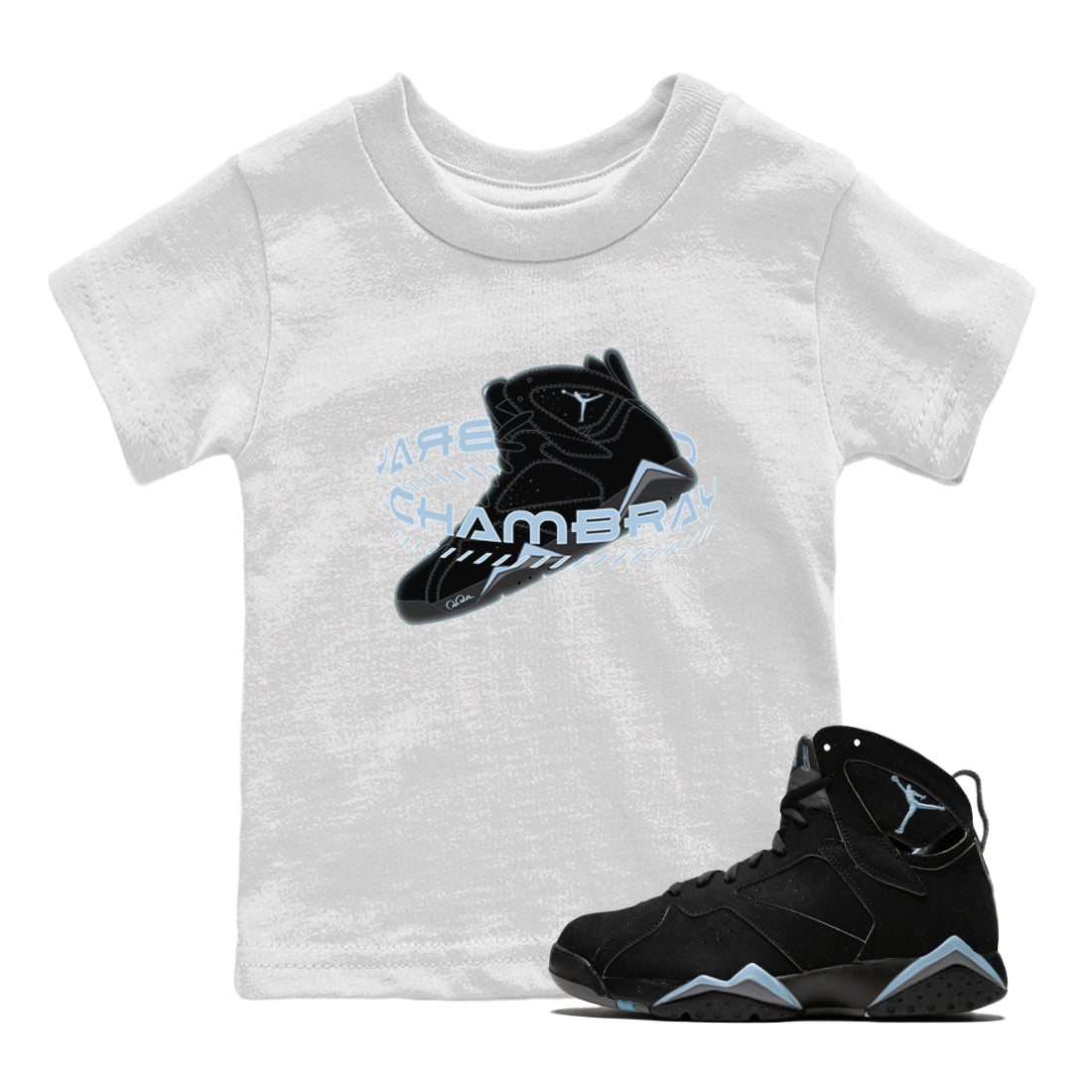 Warping Space Kids Tops - Air Jordan 7 Chambray