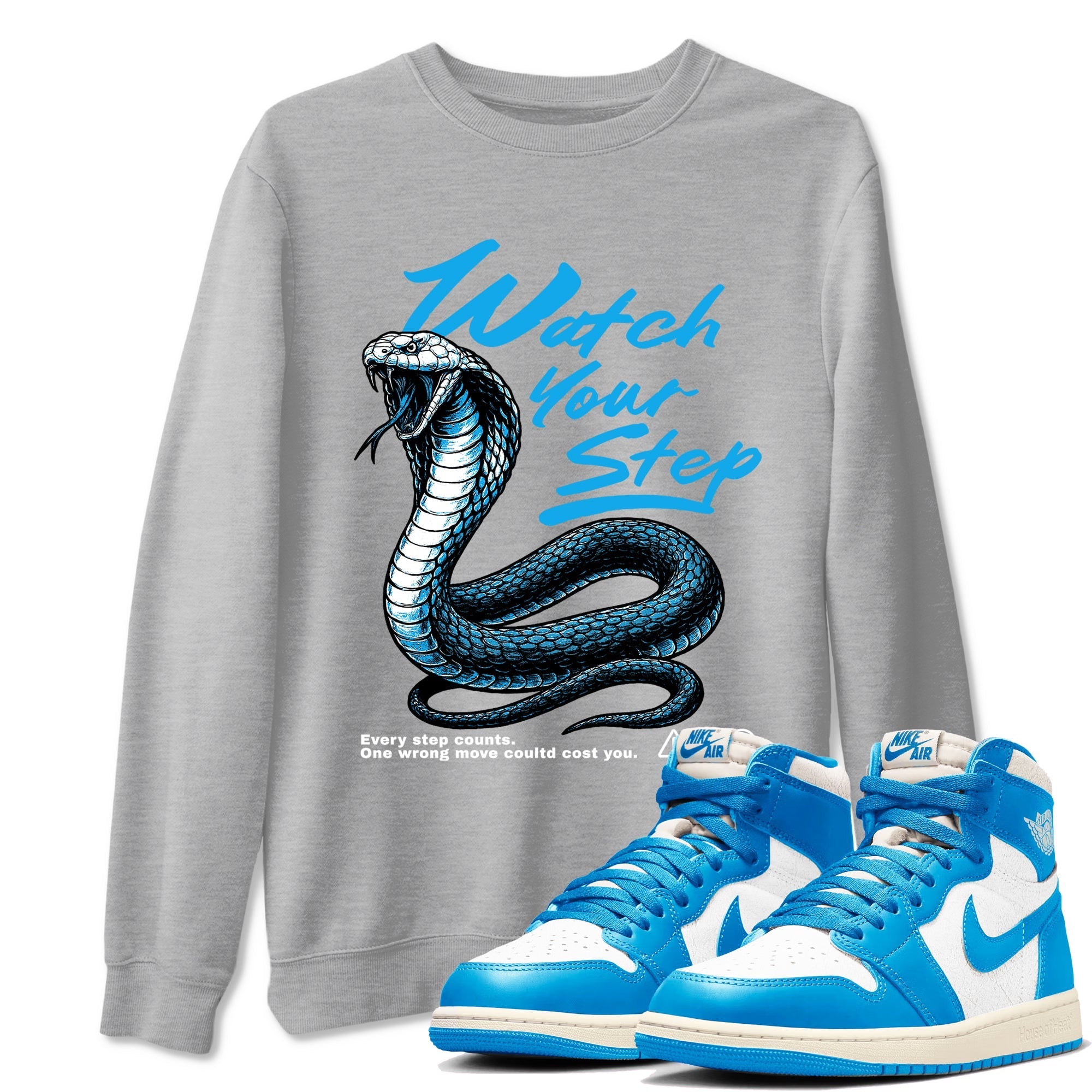 Watch Your Step snkmatch Tees - Air Jordan 1 UNC Reimagined