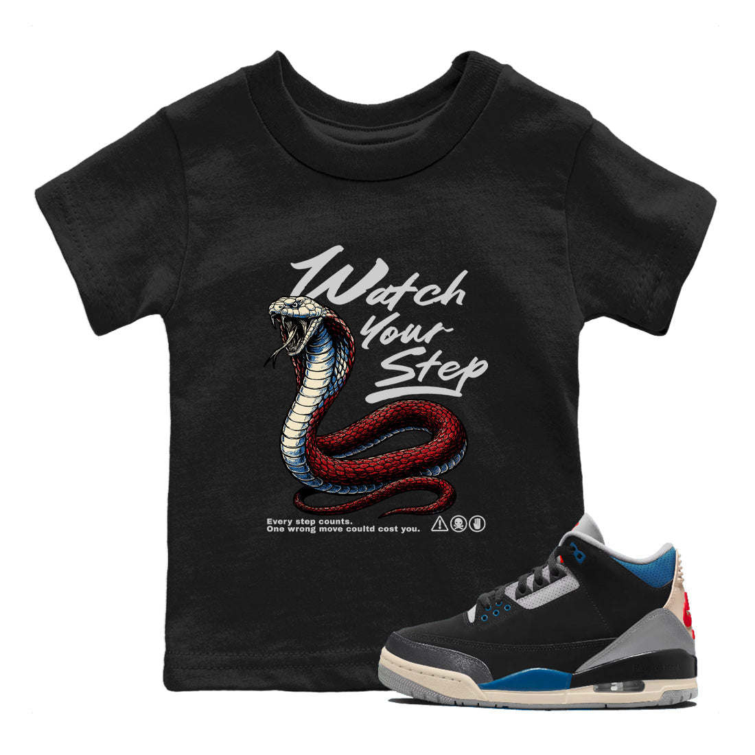Watch Your Step snkmatch Tees Kids - Air Jordan 3 Rare Air