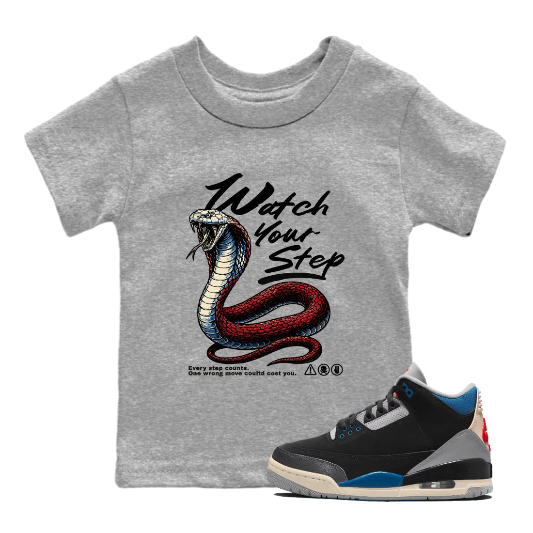 Watch Your Step snkmatch Tees Kids - Air Jordan 3 Rare Air