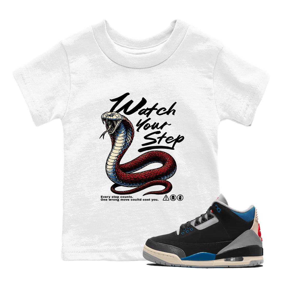 Watch Your Step snkmatch Tees Kids - Air Jordan 3 Rare Air