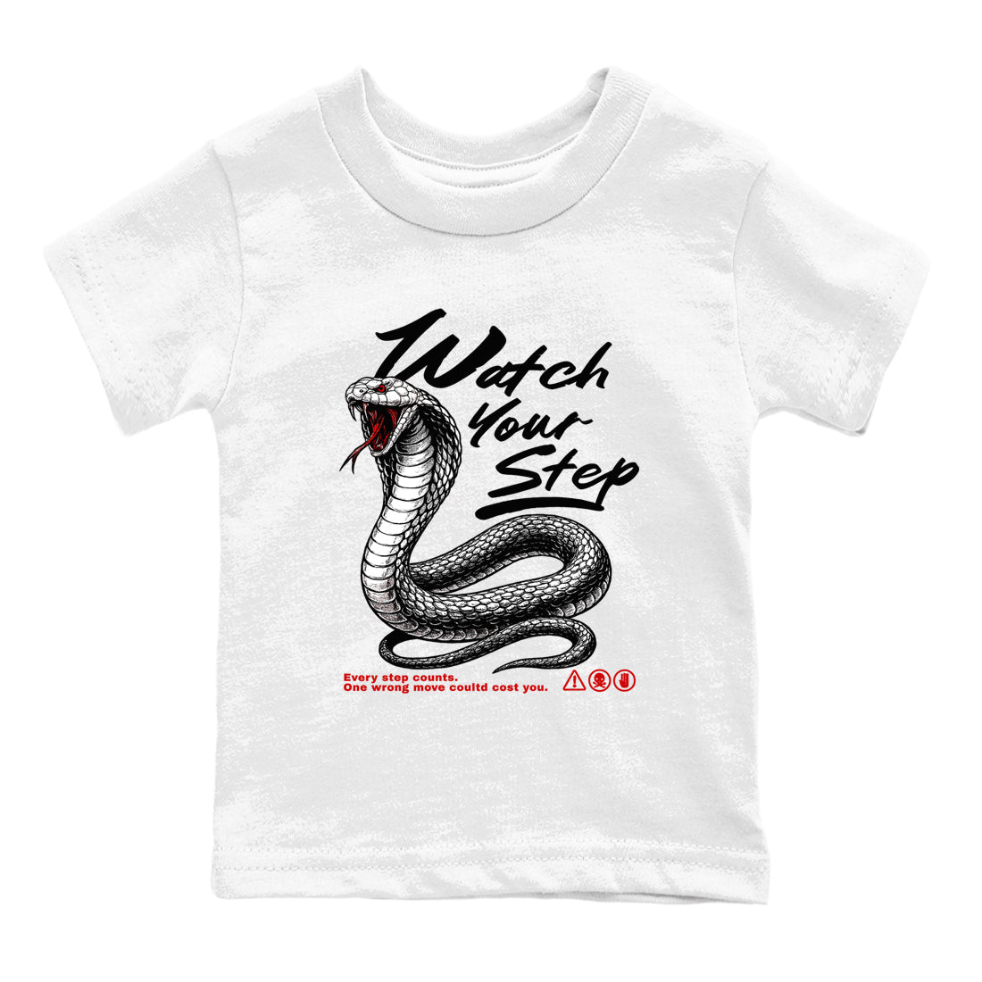 Watch Your Step snkmatch Tees Kids - Air Jordan 4 White Cement